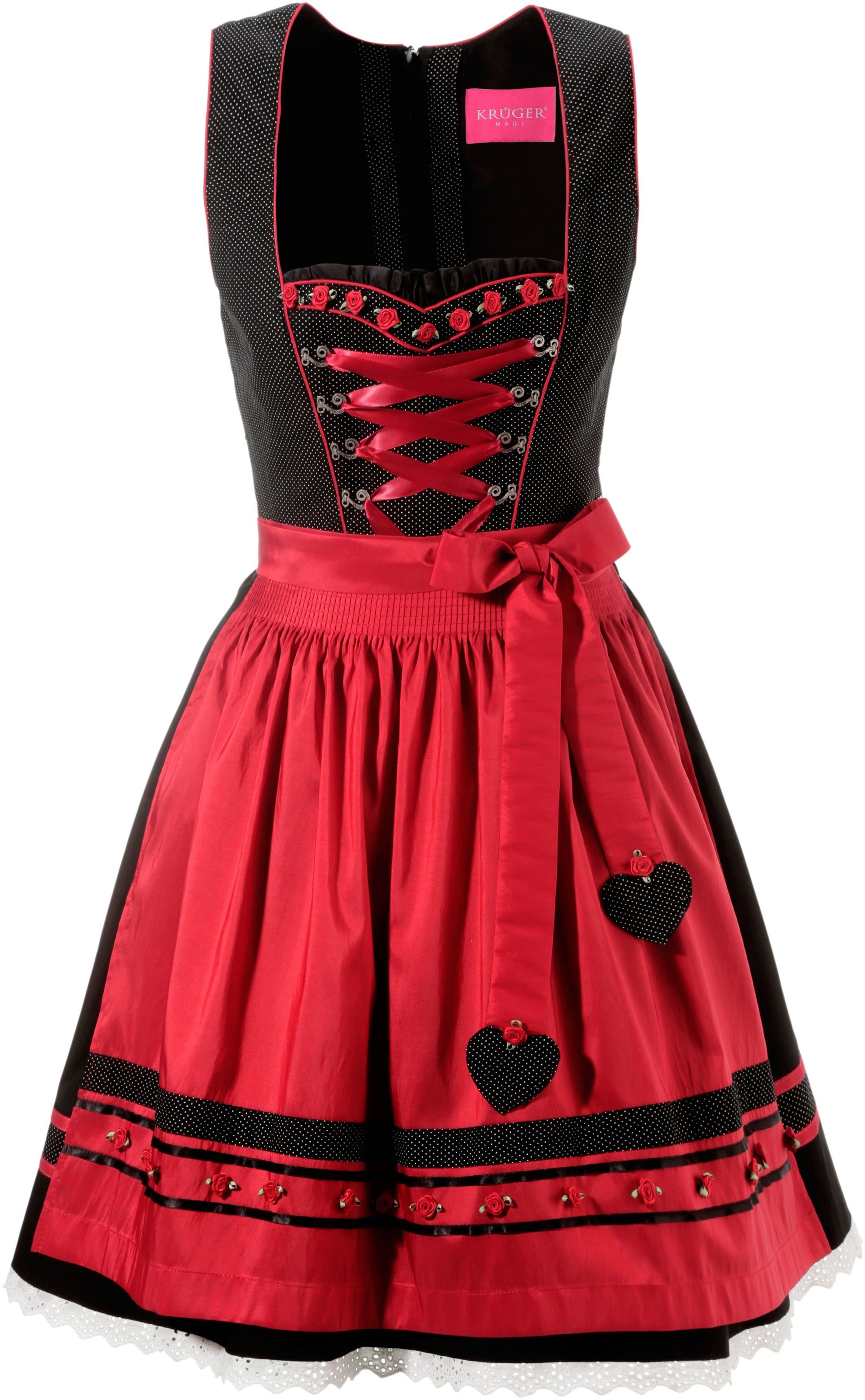 Image of Krüger Madl Dirndl, (2 tlg.), Damen, kurz mit Rosenapplikation bei Ackermann Versand Schweiz