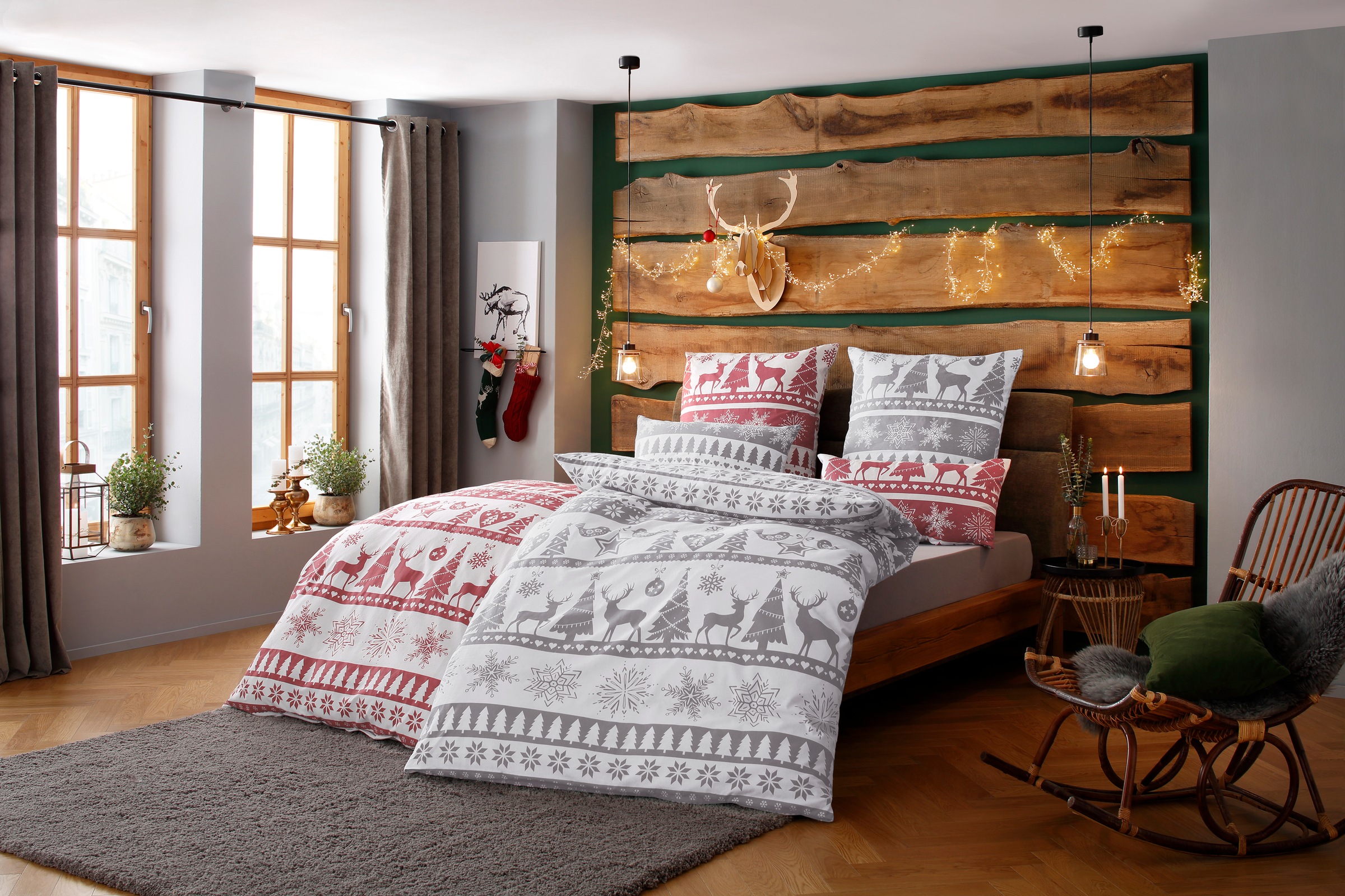 Image of GOODproduct Bettwäsche "Sindbad in Gr. 135x200 oder 155x220 cm, ideal für Weihnachten" 2 Weihnachtsbettwäsche, Winter
