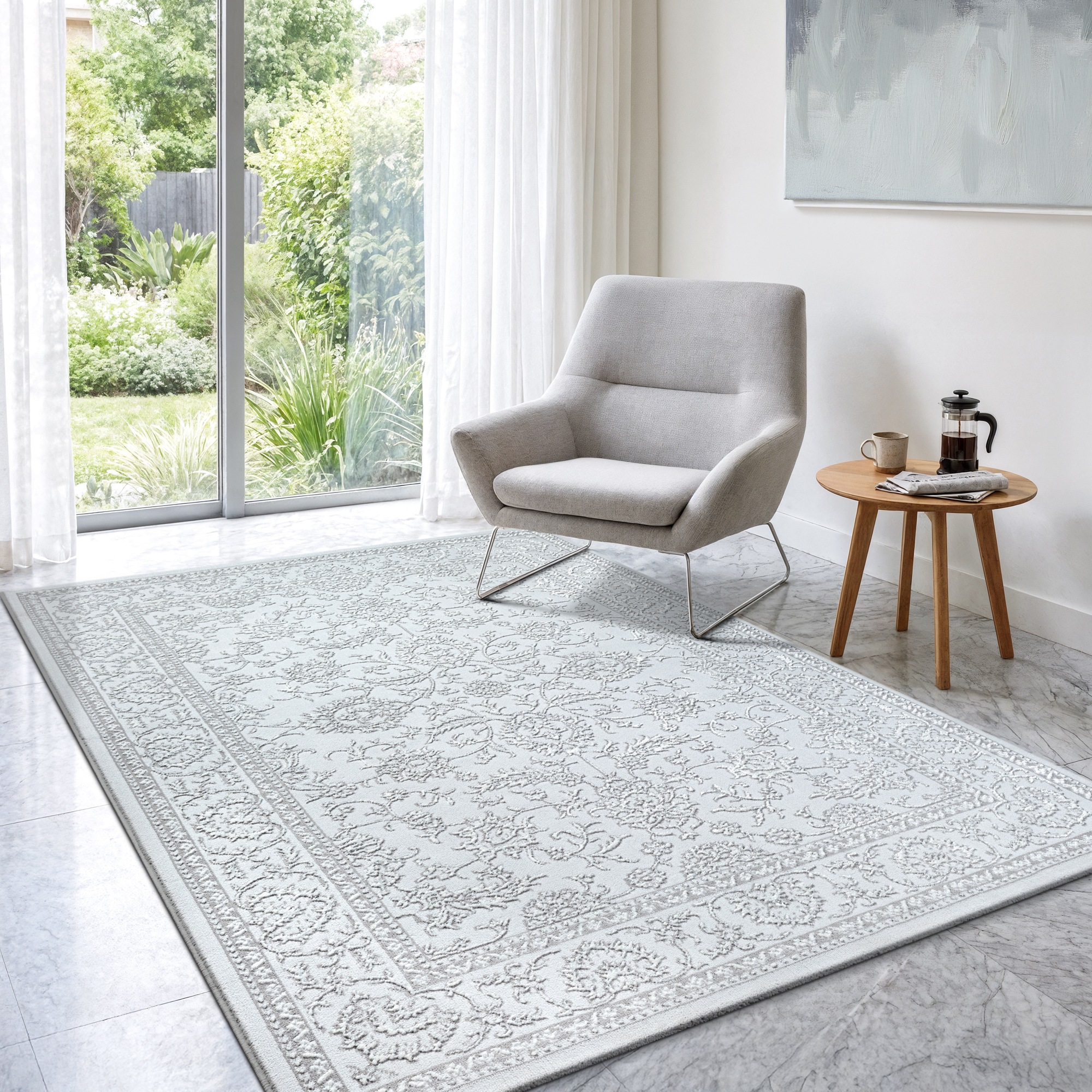 Sanat Teppich »Harmony 3221, auch als Läufer und rund« rechteckig 12 mm Höhe Wohnzimmer, Kurzflor, modern,  Orient Optik, Schlafzimmer