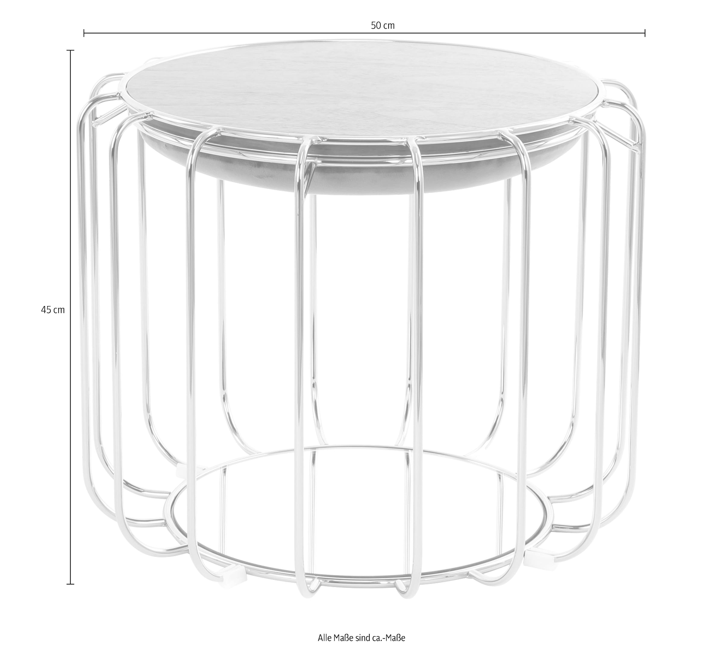 Kayoom Beistelltisch »Pouf Comfortable 110, abnehmbares und wendbares Oberteil«, (1 St.), praktisch umzuwandeln in Tisch oder Hocker, mit Spiegelglas