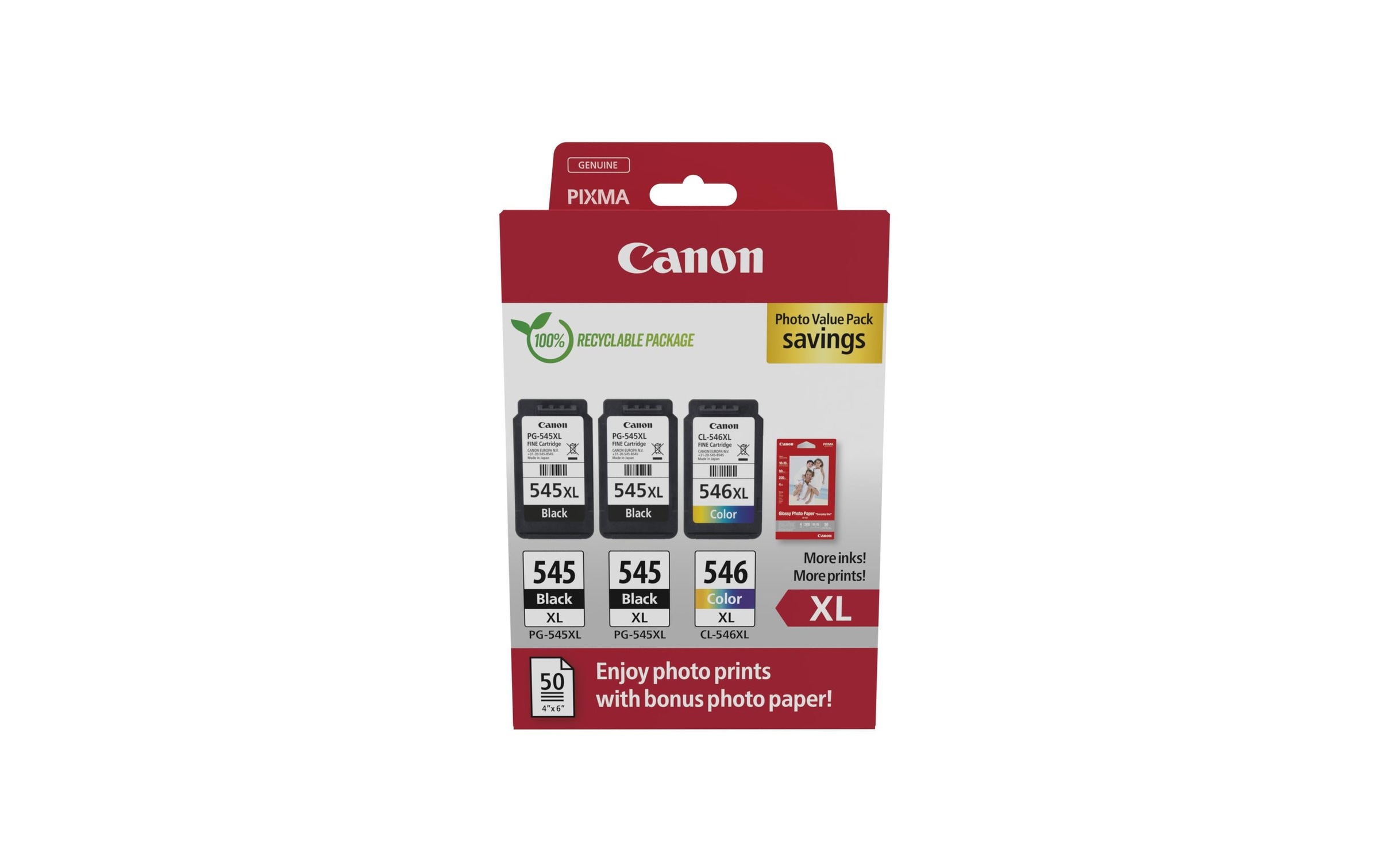 Image of Canon Tintenpatrone "2xPG-545XL/1xCL-546XL Photo Black/Cyan/Magenta/Yellow"