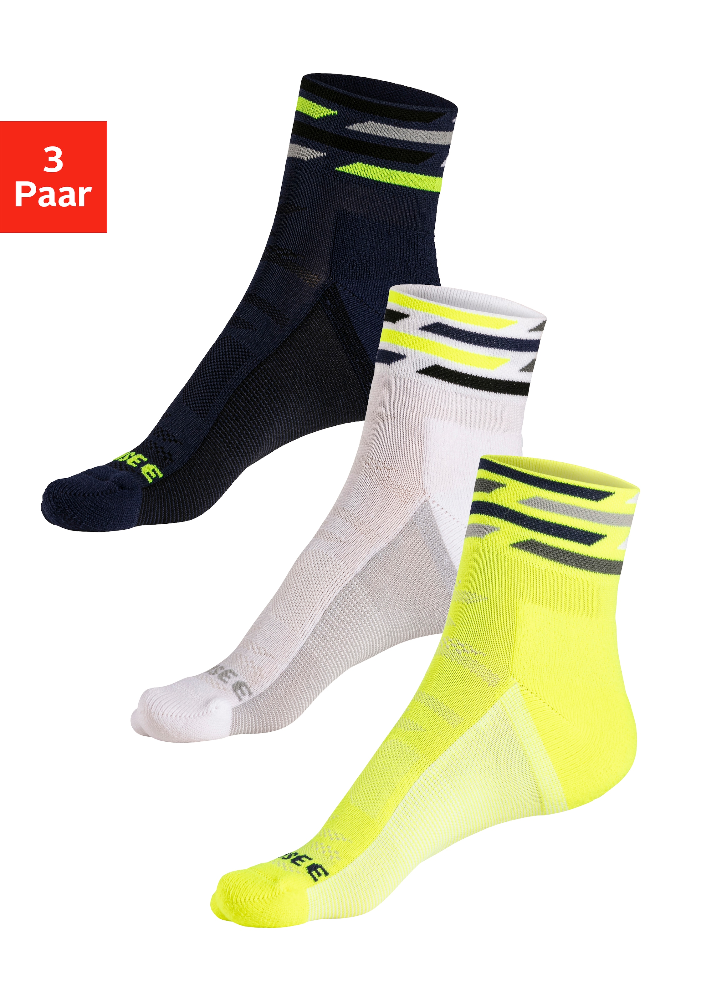 Chiemsee Funktionssocken, (Packung, 3 Paar), Nylon-Microfaser Sportsocken