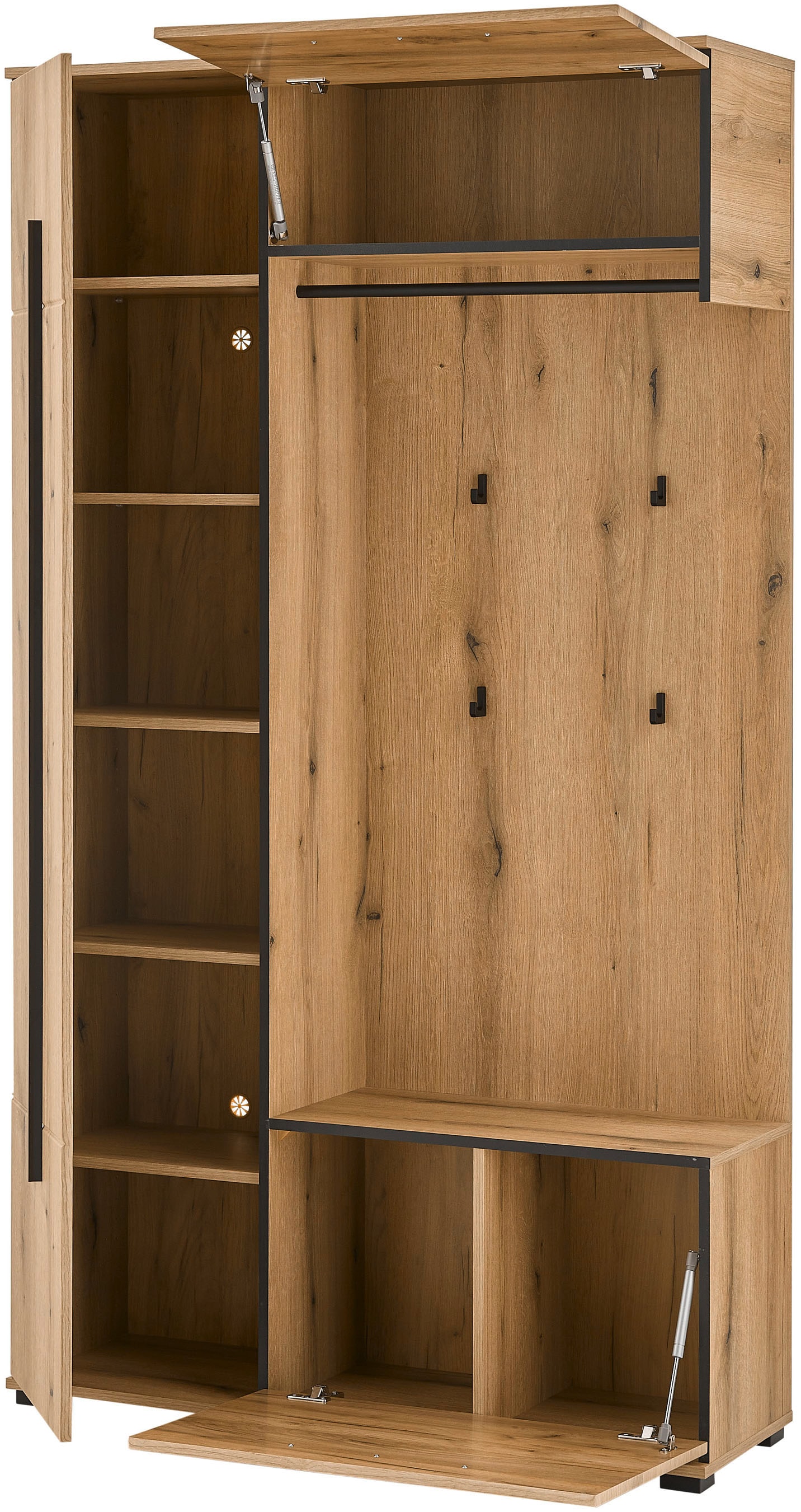 Home affaire Kompaktgarderobe »Cantara Flurgarderobe, modern, 2 Farben, 111 cm breit« vielseitig einsetzbar, unterschiedliche Stauraummöglichkeiten