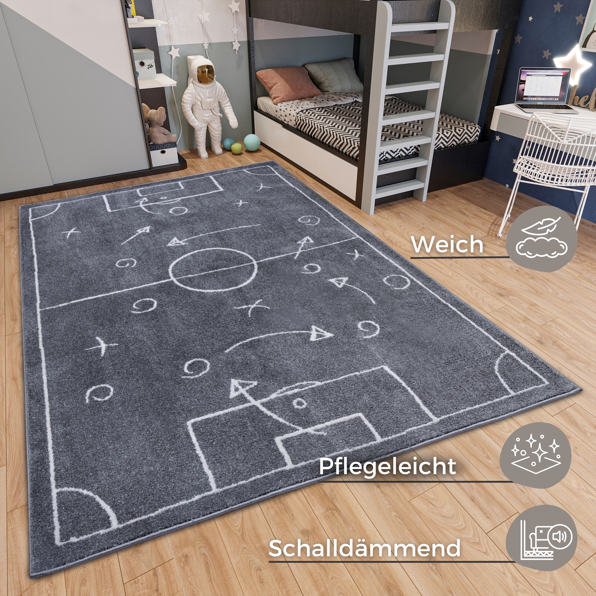 HANSE Home Kinderteppich »Adventures Gameplan«, rechteckig, 7 mm Höhe, Spielteppich, fest, Kinderzimmer, Kurzflor, Spielunterlage
