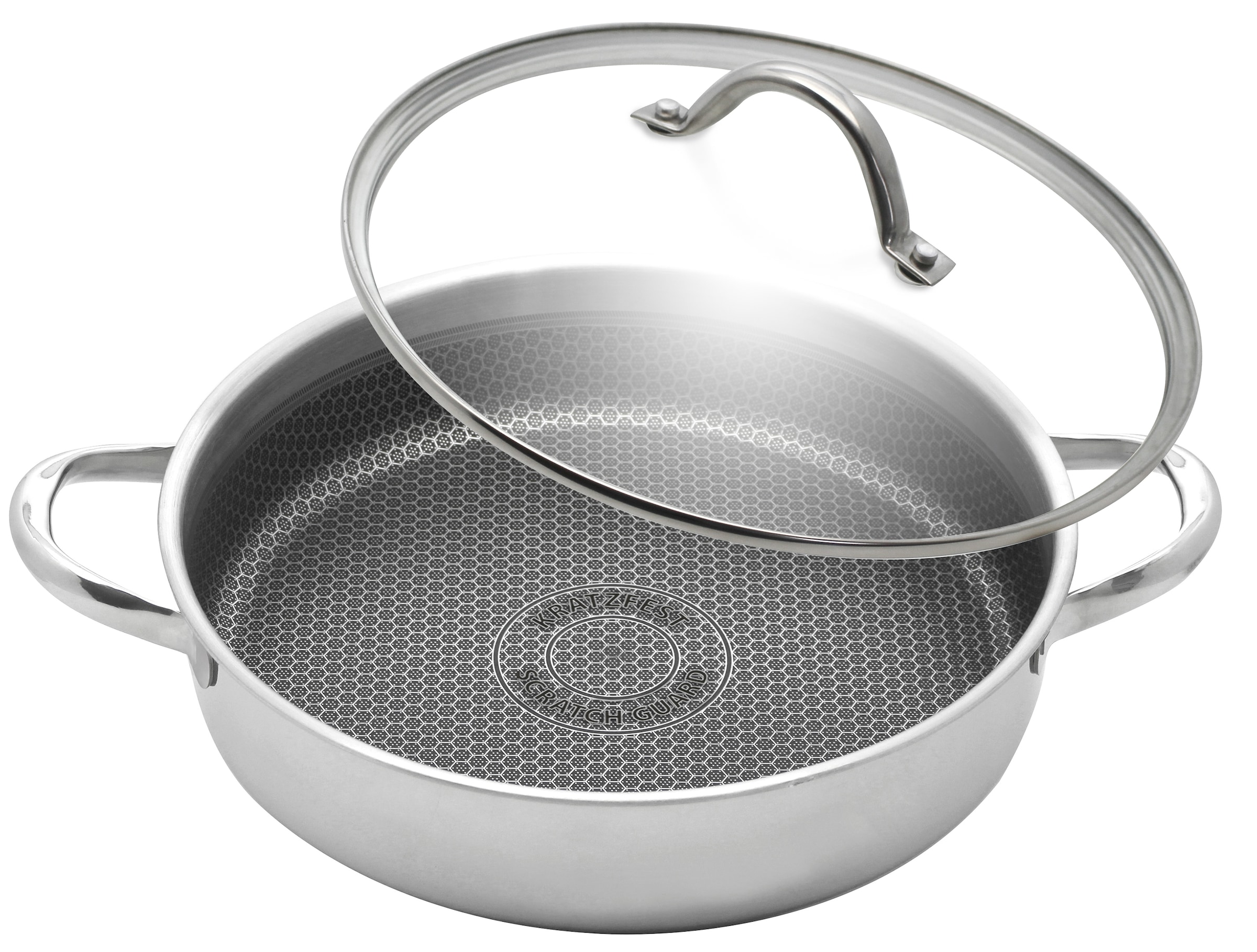 Elo Premium Servierpfanne »Relief Evolution Servierpfanne« Edelstahl 18/10 2 tlg. tlg. durchgehender Aluminium-Kern, aussen magnetischer Edelstahl