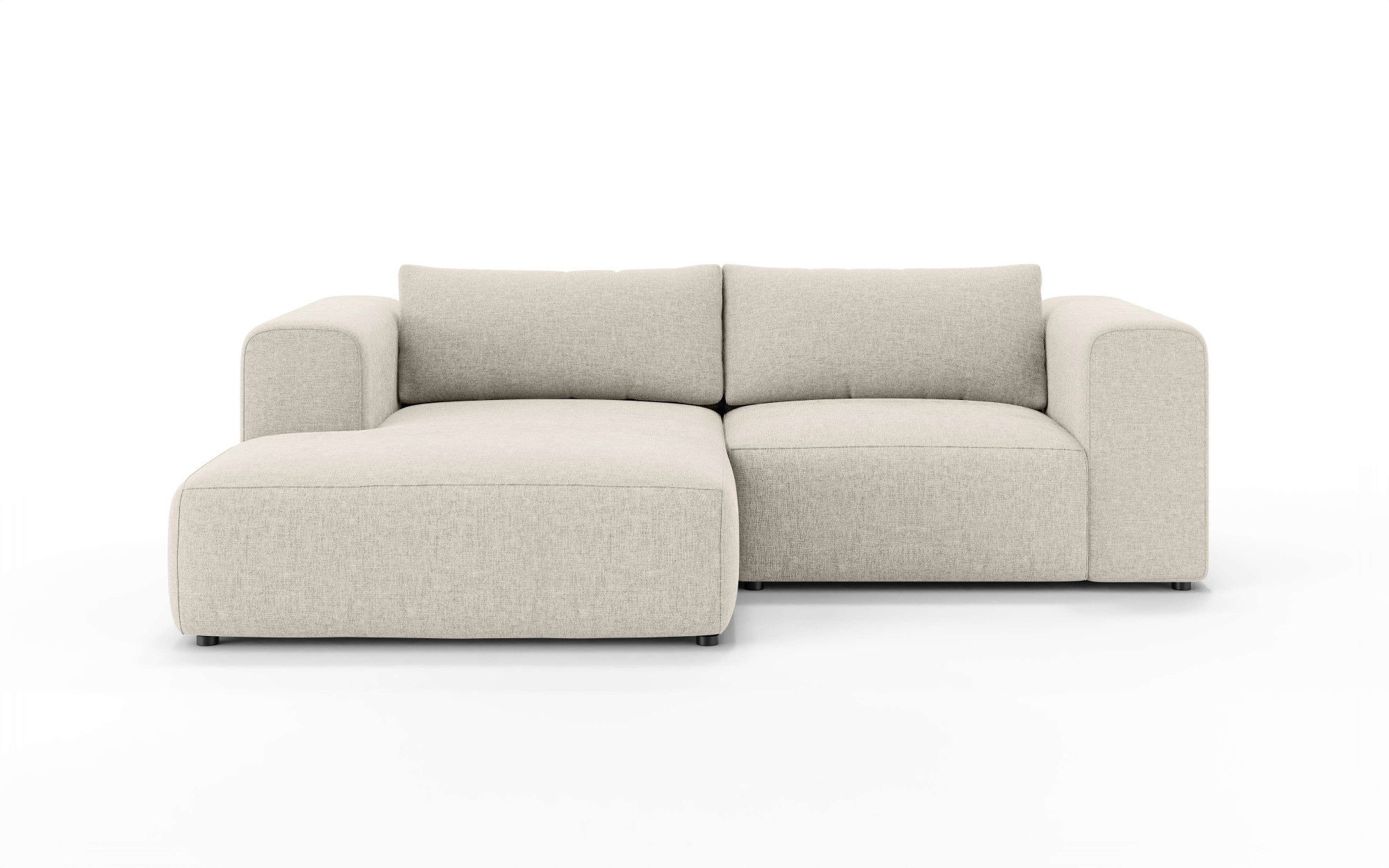 GOODproduct Ecksofa »TIARRA Design-Sofa mit Ottomane recht/links bestellbar, Breite 241 cm« L-Form mit hochelastischer Schaum und Wellenunterfederung