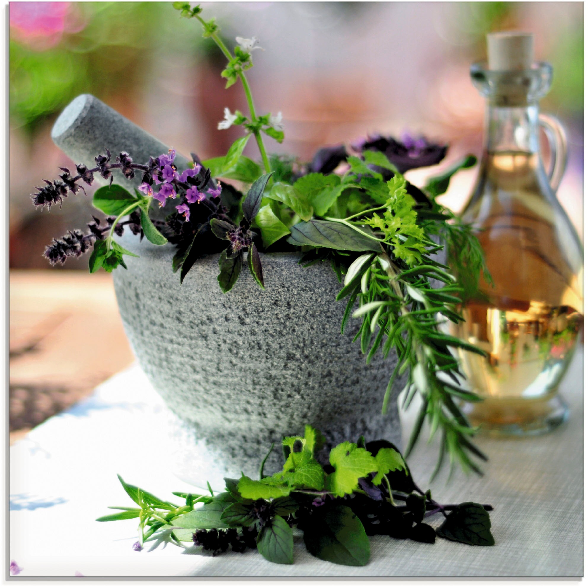 Image of Artland Glasbild »Gesunder Kräutermix im Mörser«, Arrangements, (1 St.) bei Ackermann Versand Schweiz