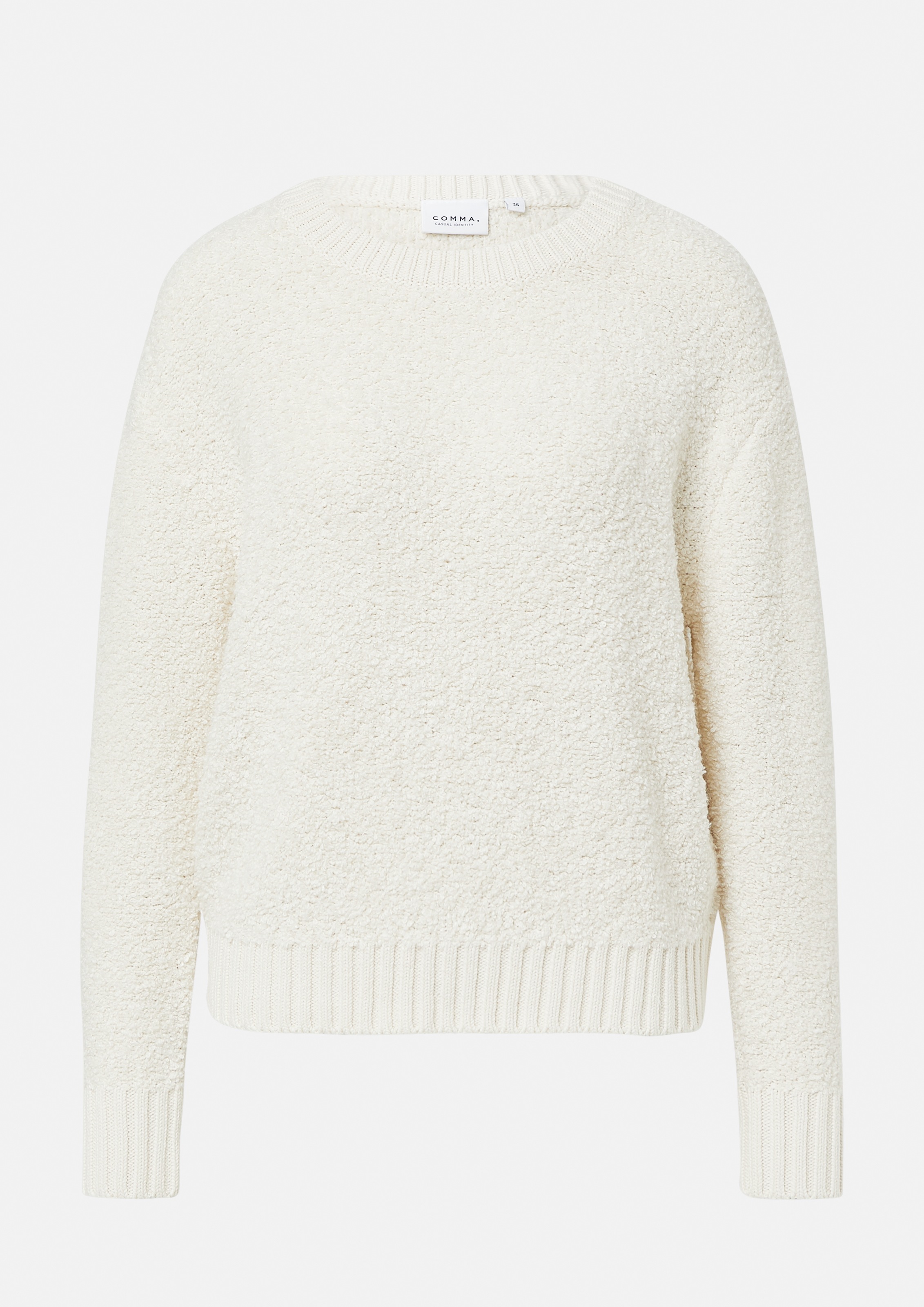 comma casual identity Strickpullover, aus Bouclé