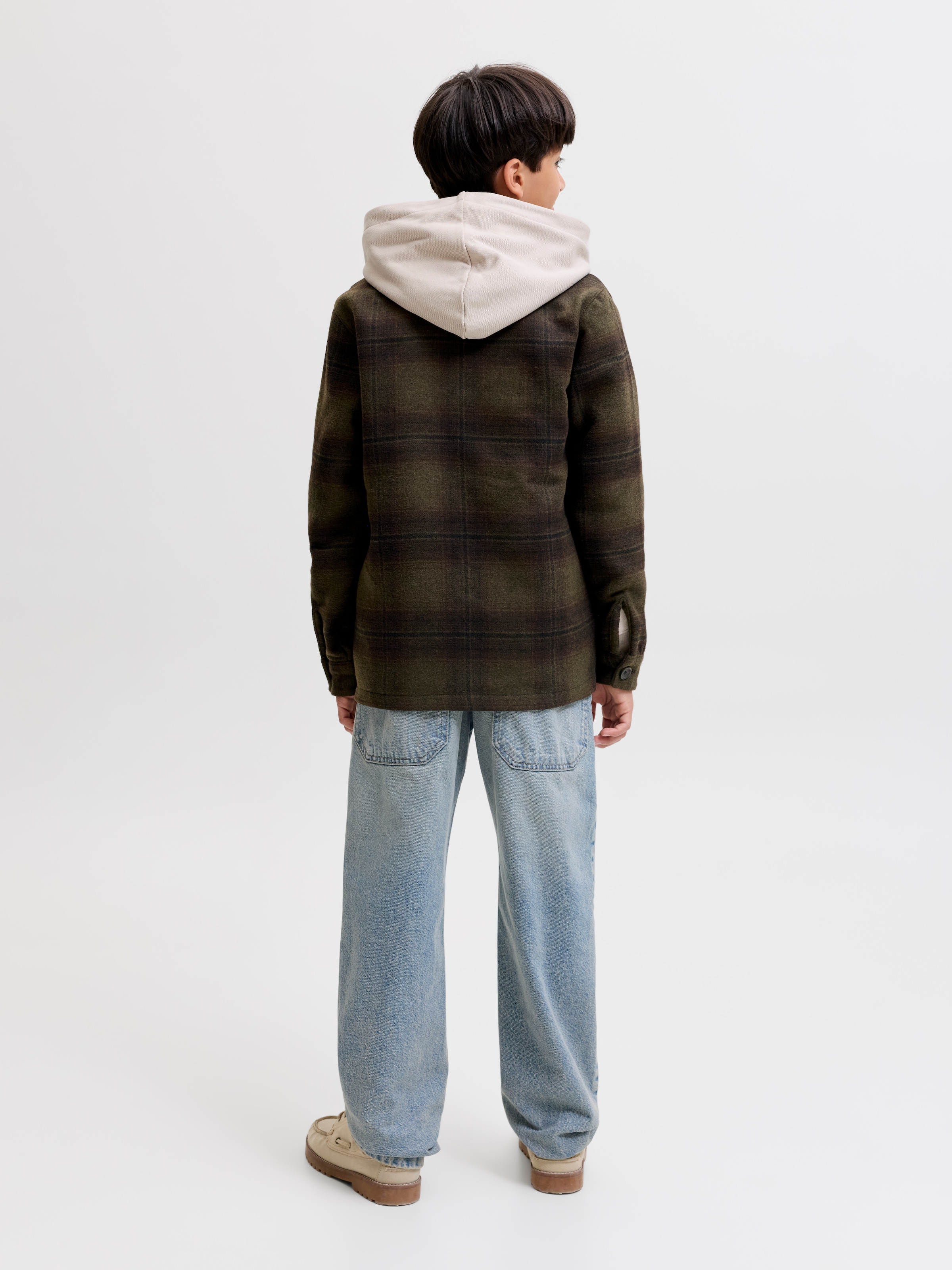 Jack & Jones Junior Langarmhemd »JJESOHO OLLIE OVERSHIRT LS SN JNR« Materialmix, locker geschnitten