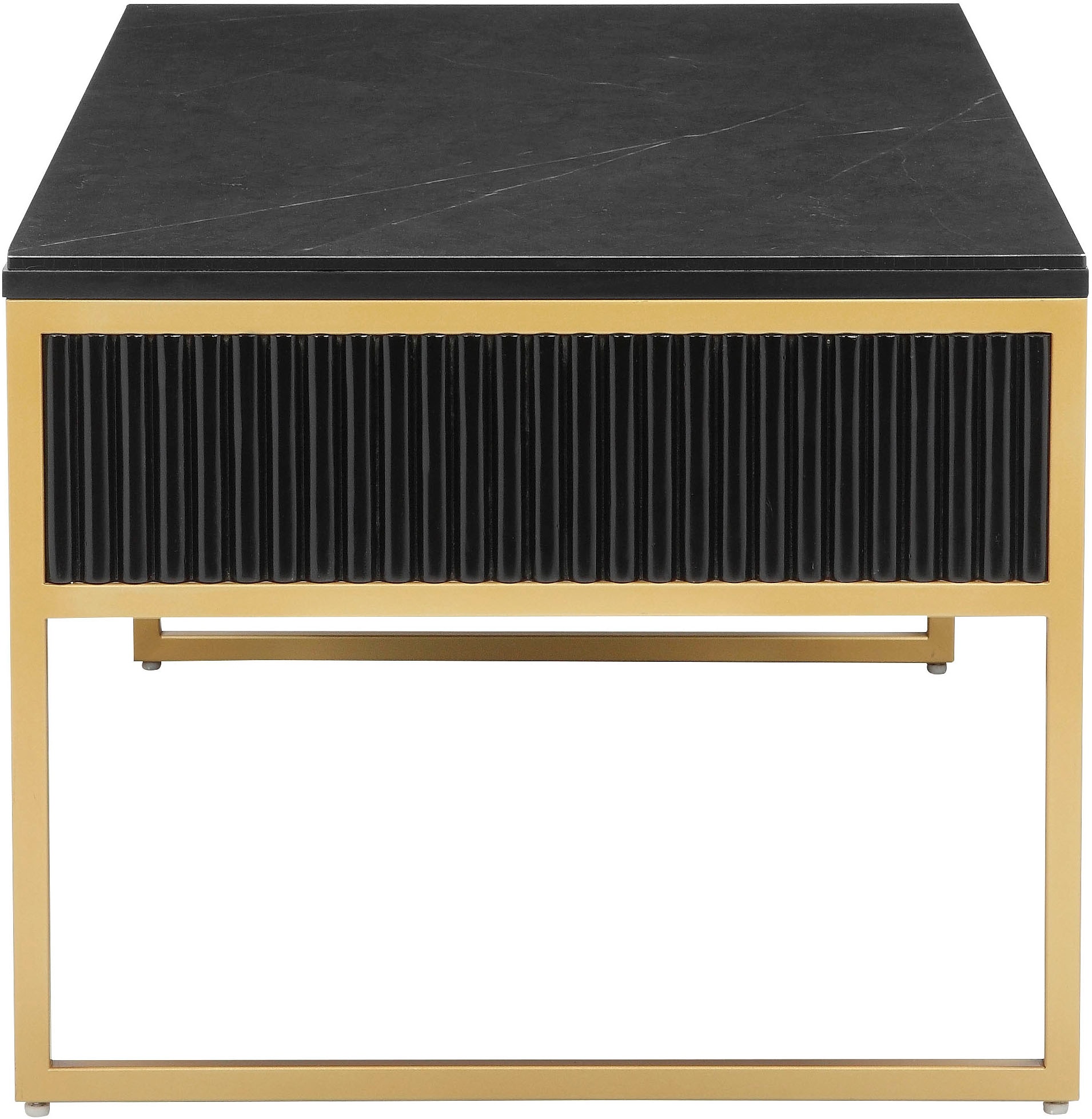 Leonique Table basse »Fleuriss« Keramikplatte, goldenen Beinen, FSC-zertifiziertem Holz, Breite 110 cm
