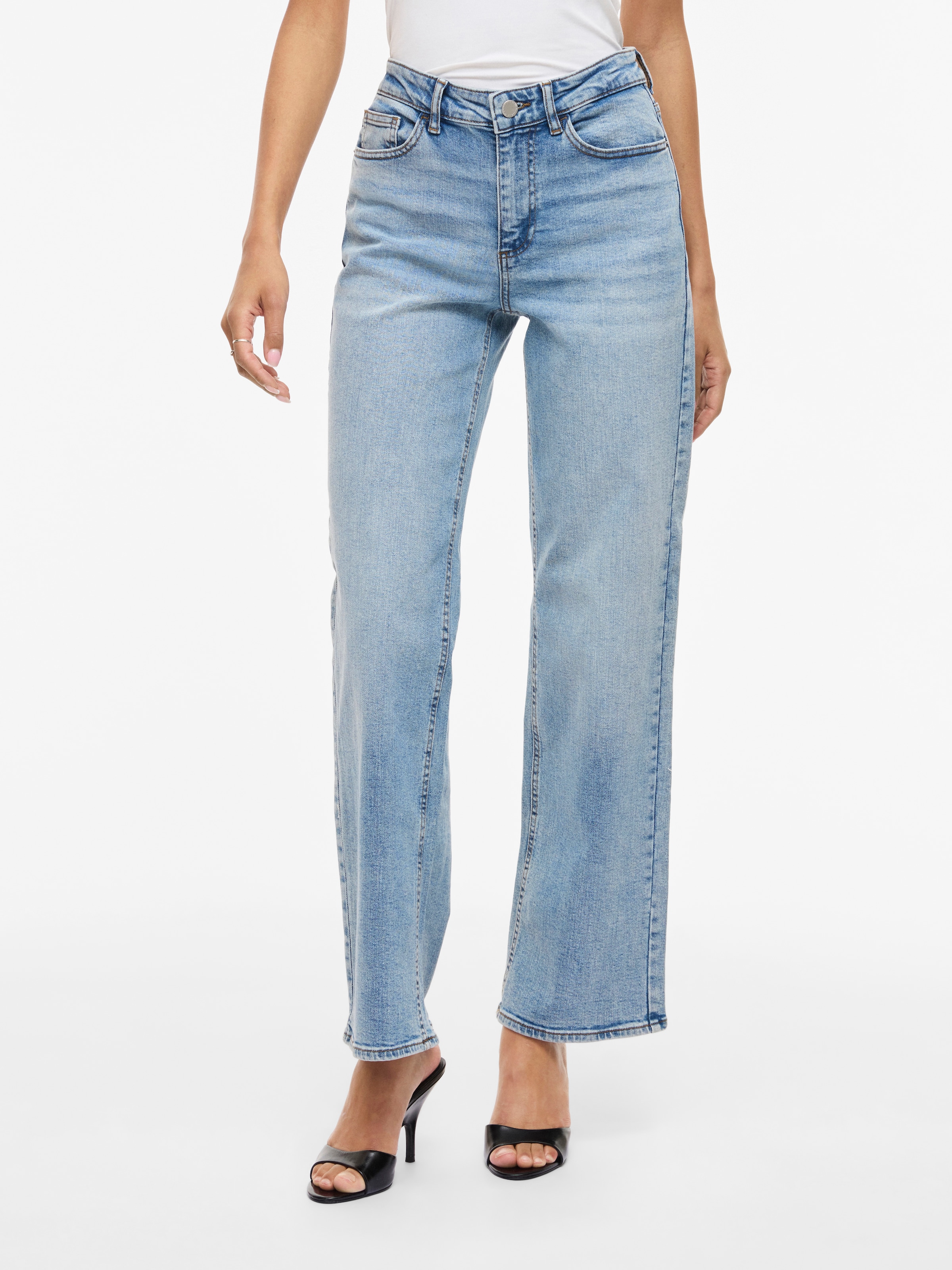 Vila Straight-Jeans »VILISA RW STRAIGHT JEANS ROS - NOOS« Baumwollmischung, regular waist, straight fit