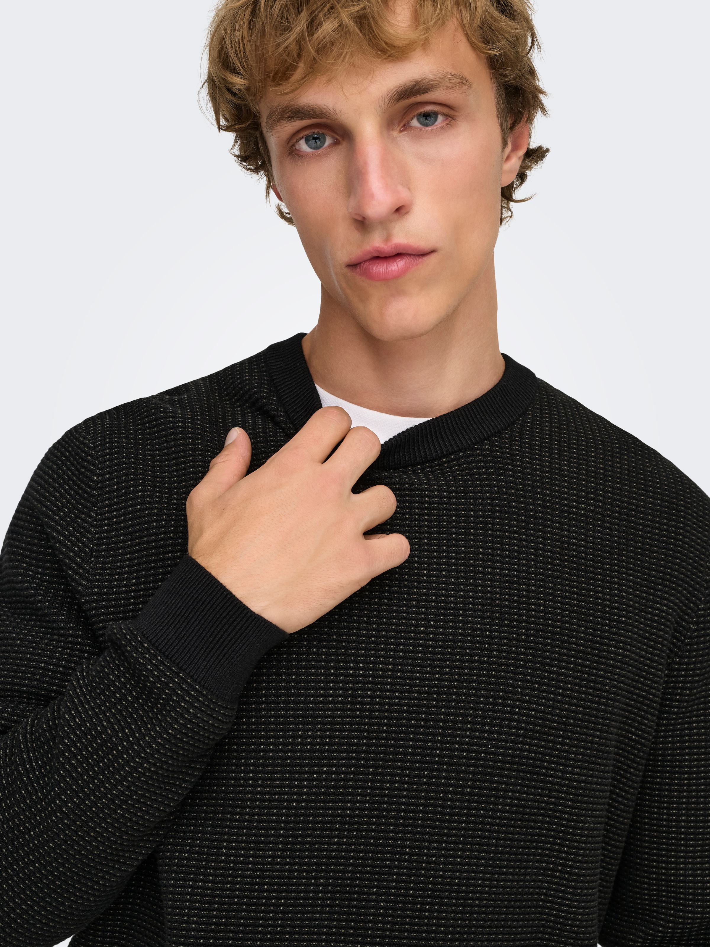 ONLY & SONS Strickpullover »ONSDAVE REG LS CREW NECK KNIT NOOS« Baumwolle, regular fit