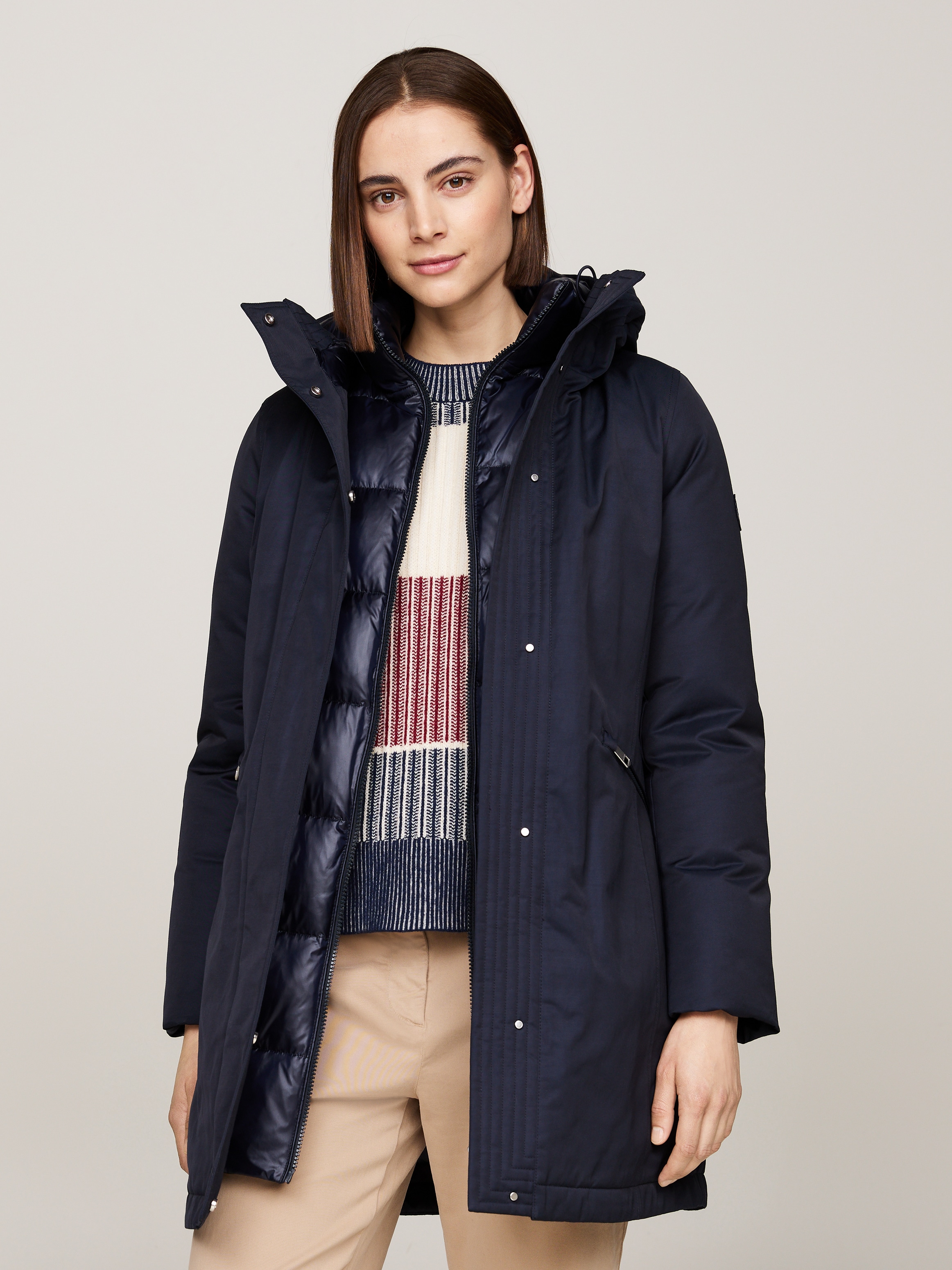 Parka, mit Kapuze, mit Logoprägung