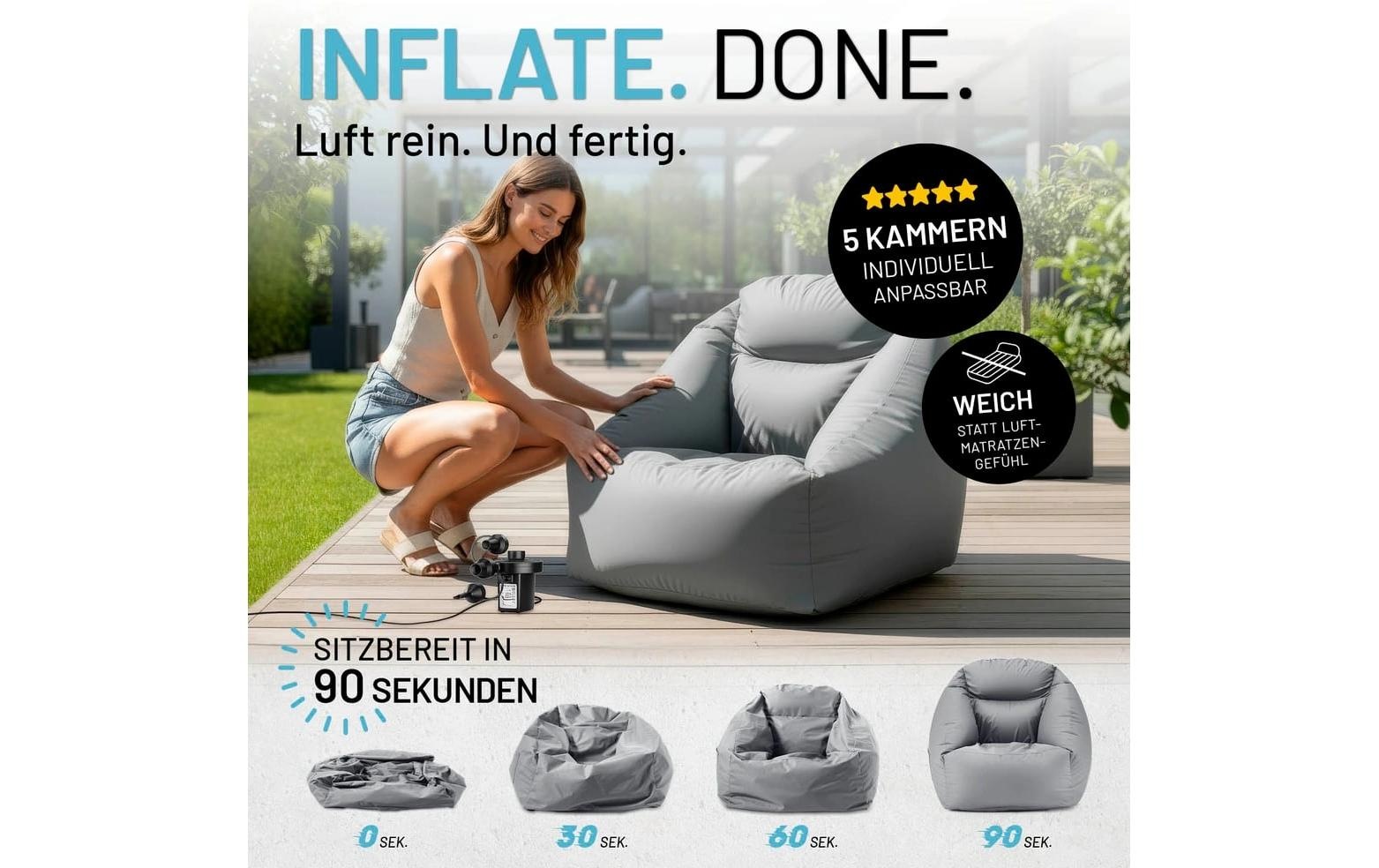 Lumaland Sitzsack »AIR-Sessel In-& Outdoor«
