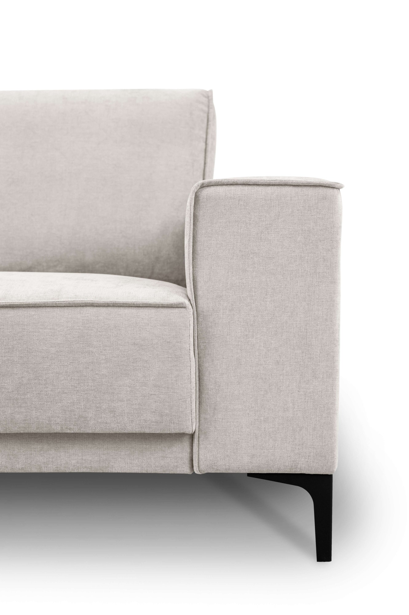 Places of Style Ecksofa »Polsterecke Oland, Struktur, Flachgewebe, Luxus-Microfaser, Boucle«, L-Form, 289 cm, Wellenunterfederung, Skandi-Design, Metallfüsse