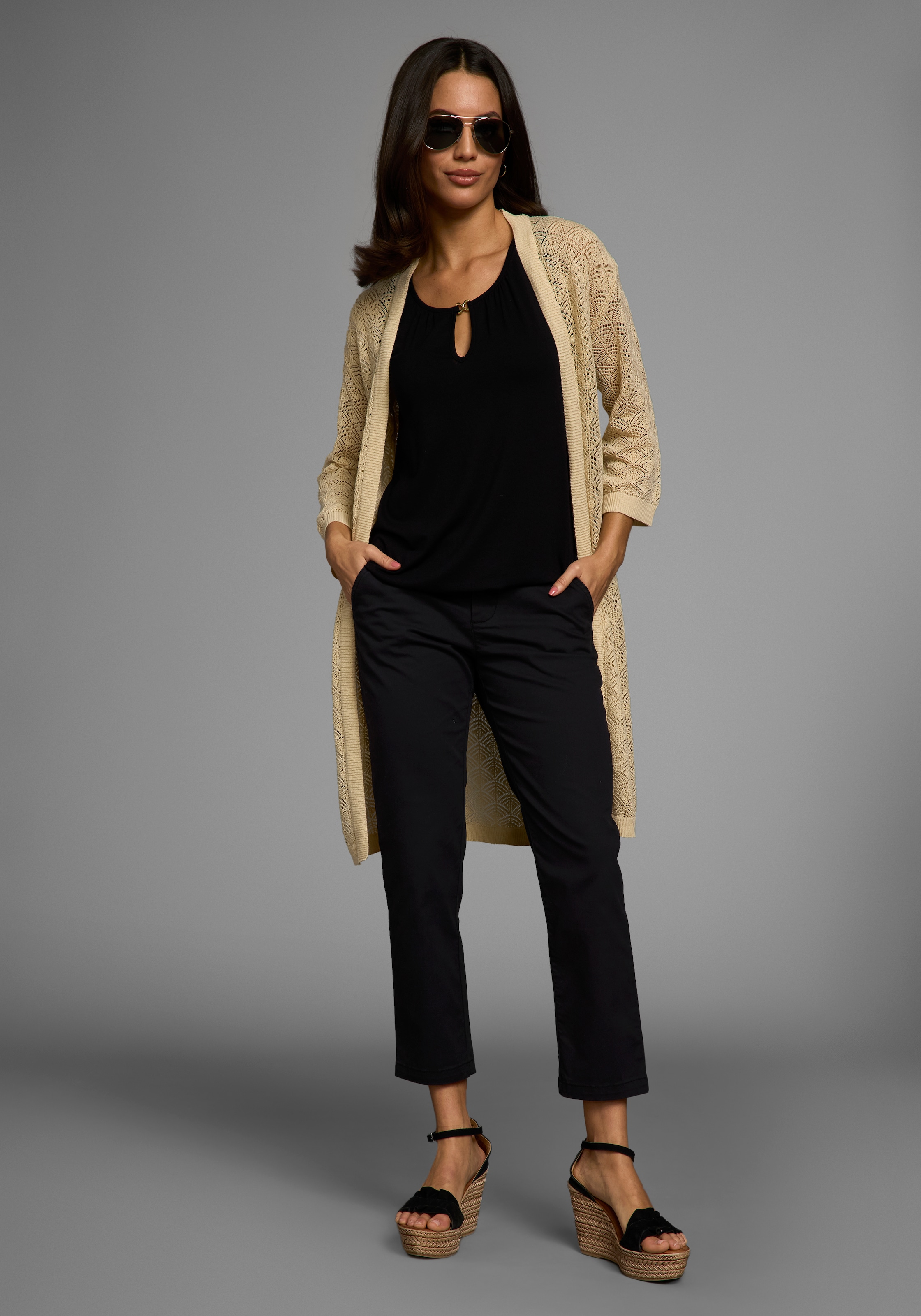Laura Scott Cardigan, mit sommerlichem Ajourmuster - NEUE KOLLEKTION