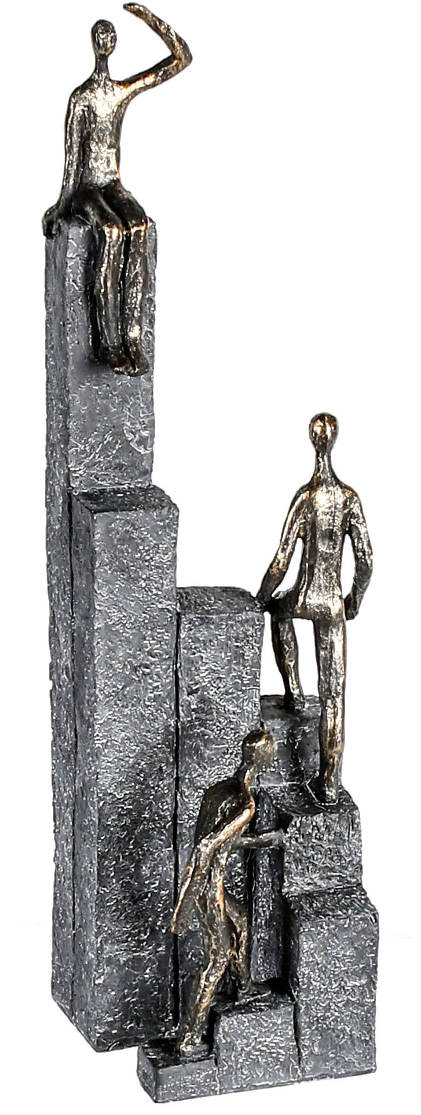 Image of Casablanca by Gilde Dekofigur »Skulptur Climbing, bronzefarben/grau«, (1 St.), Dekoobjekt, Höhe 39 cm, mit Spruchanhänger, dekorativ im Esszimmer & Wohnzimmer bei Ackermann Versand Schweiz