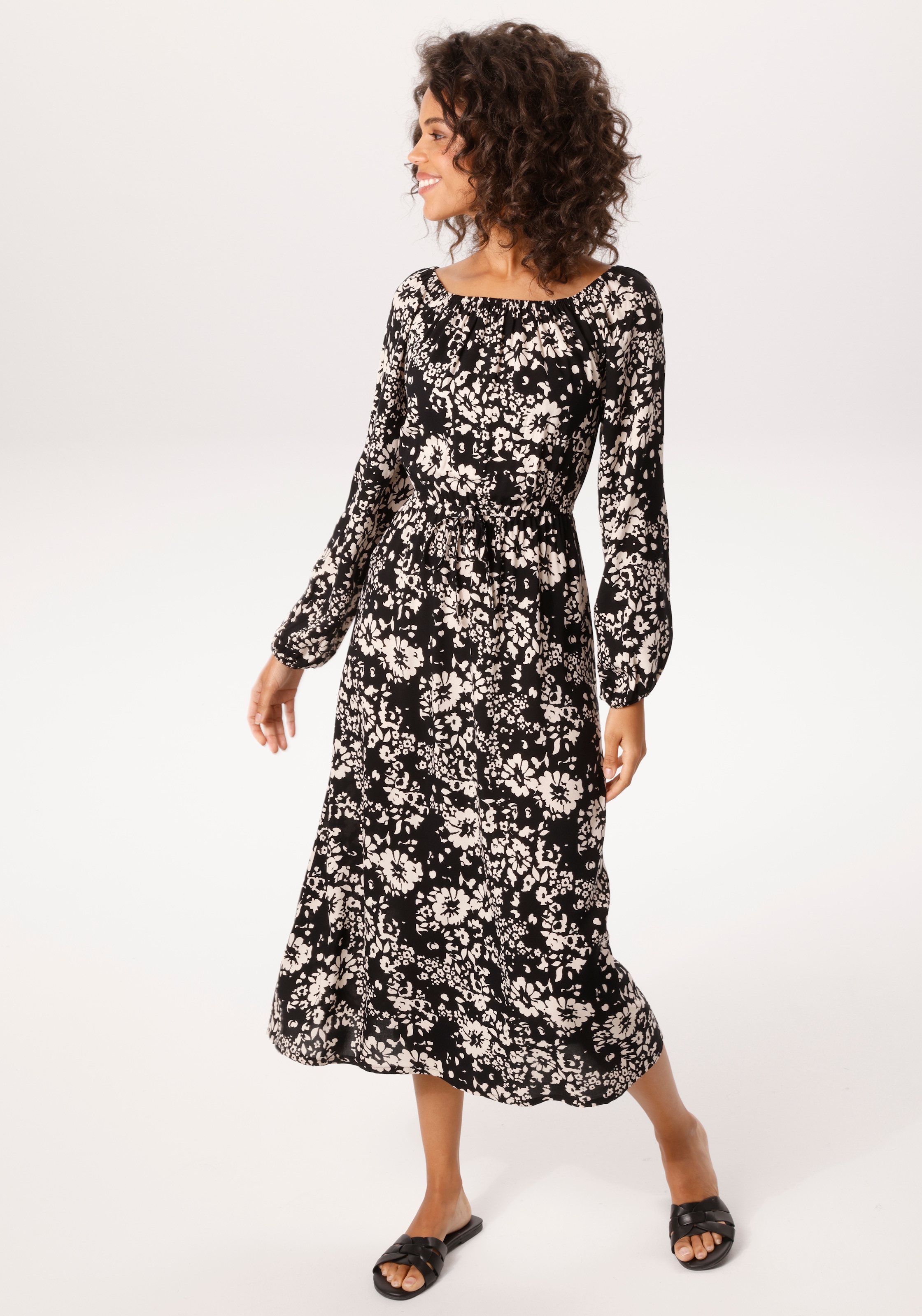 Aniston CASUAL Minikleid mit grafischen Blumendruck - jedes Teil ein Unikat