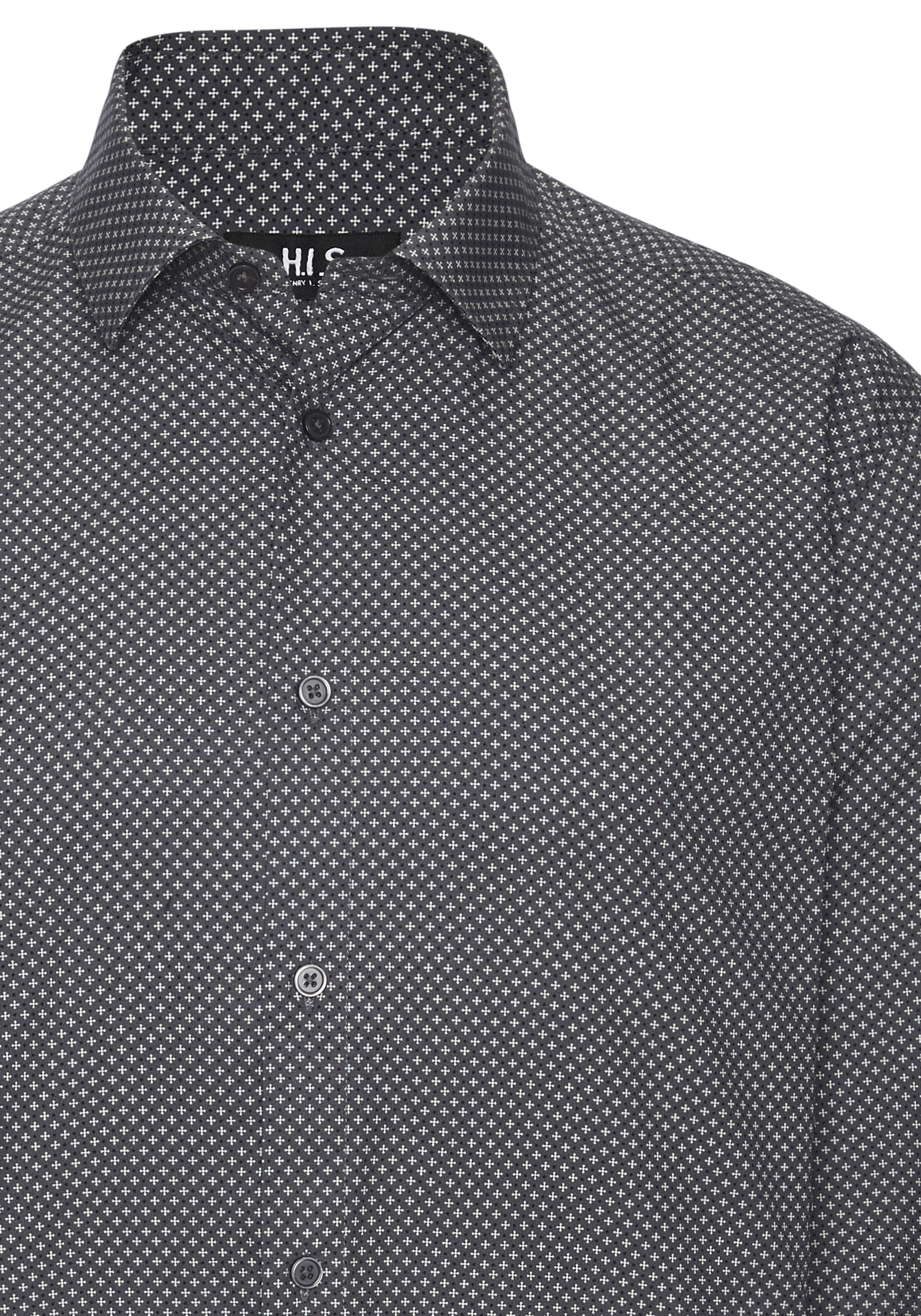 H.I.S Chemise à manches longues »Regular fit« mit Haifischkragen und allover Print aus reiner Baumwolle
