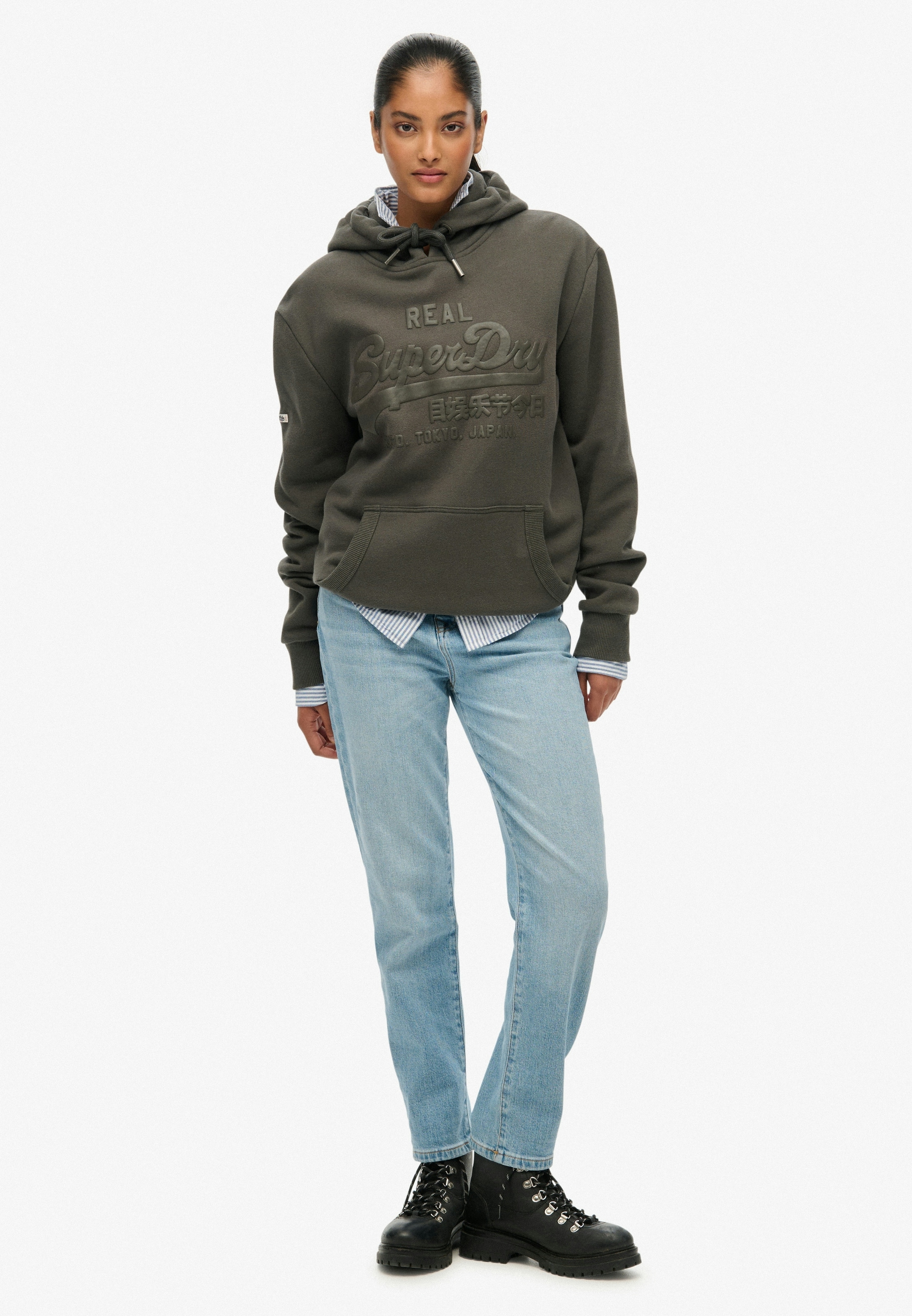 Superdry Kapuzensweatshirt »VL TONAL HOOD«, Baumwollmischung, angeraute Sweatware
