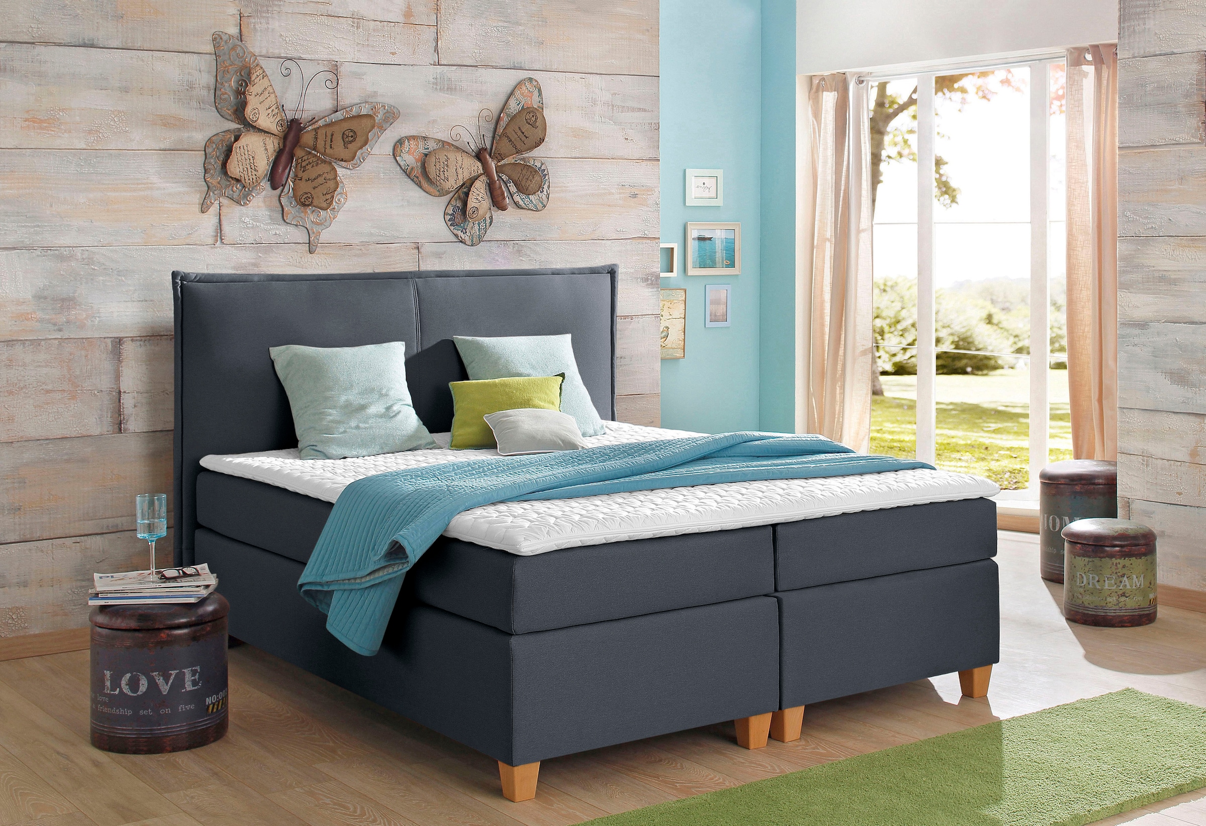 Home affaire Boxspringbett »Houssay«, inkl. Topper, 5 Breiten, 2 Härtegraden auch in Überlänge 220 cm