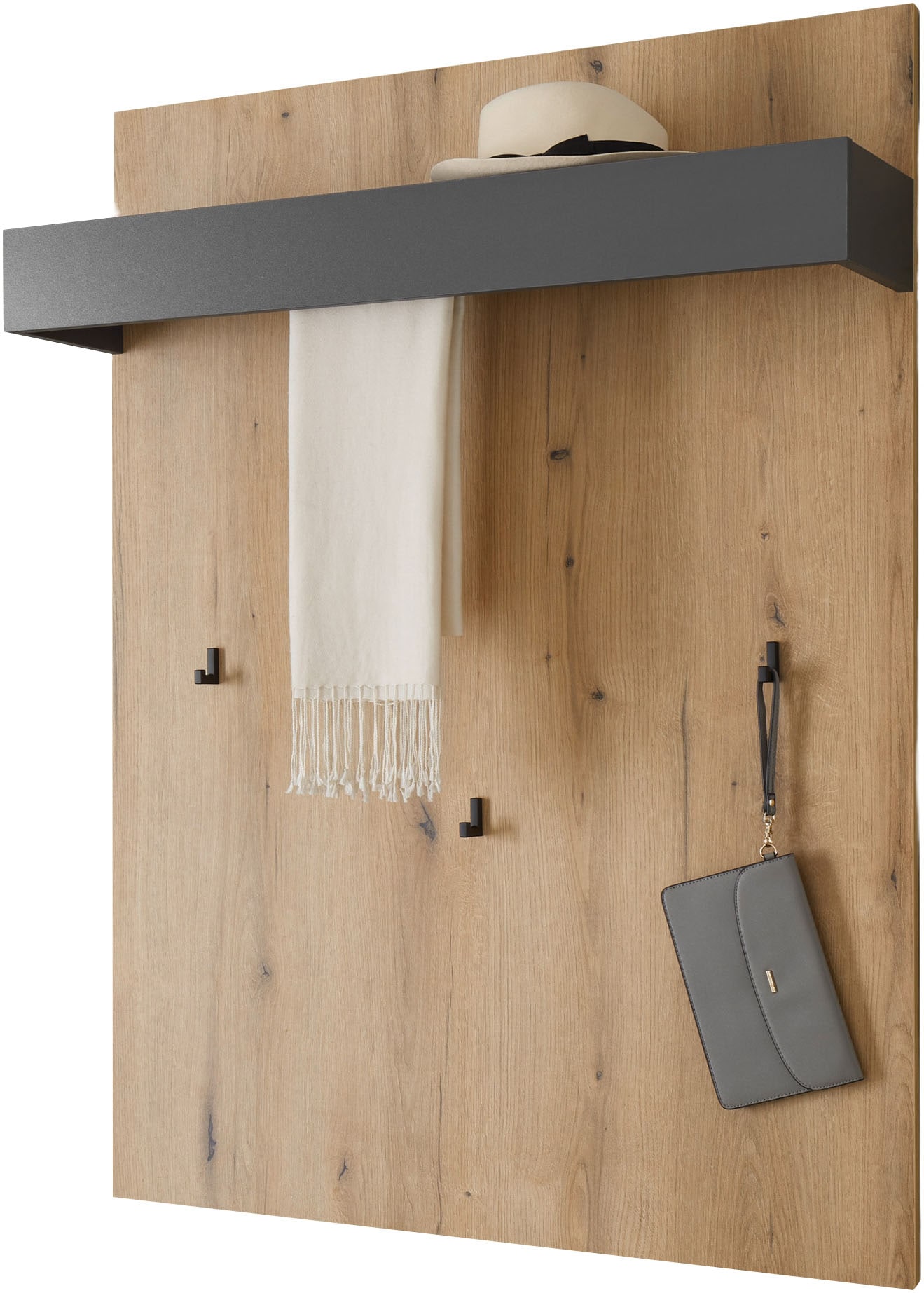 Home affaire Garderobenpaneel »GiRON/CiTY, Wandregal in vier Farben, Flurgarderobe mit Hutablage« mit Kleiderstange und Haken, 100 cm breit