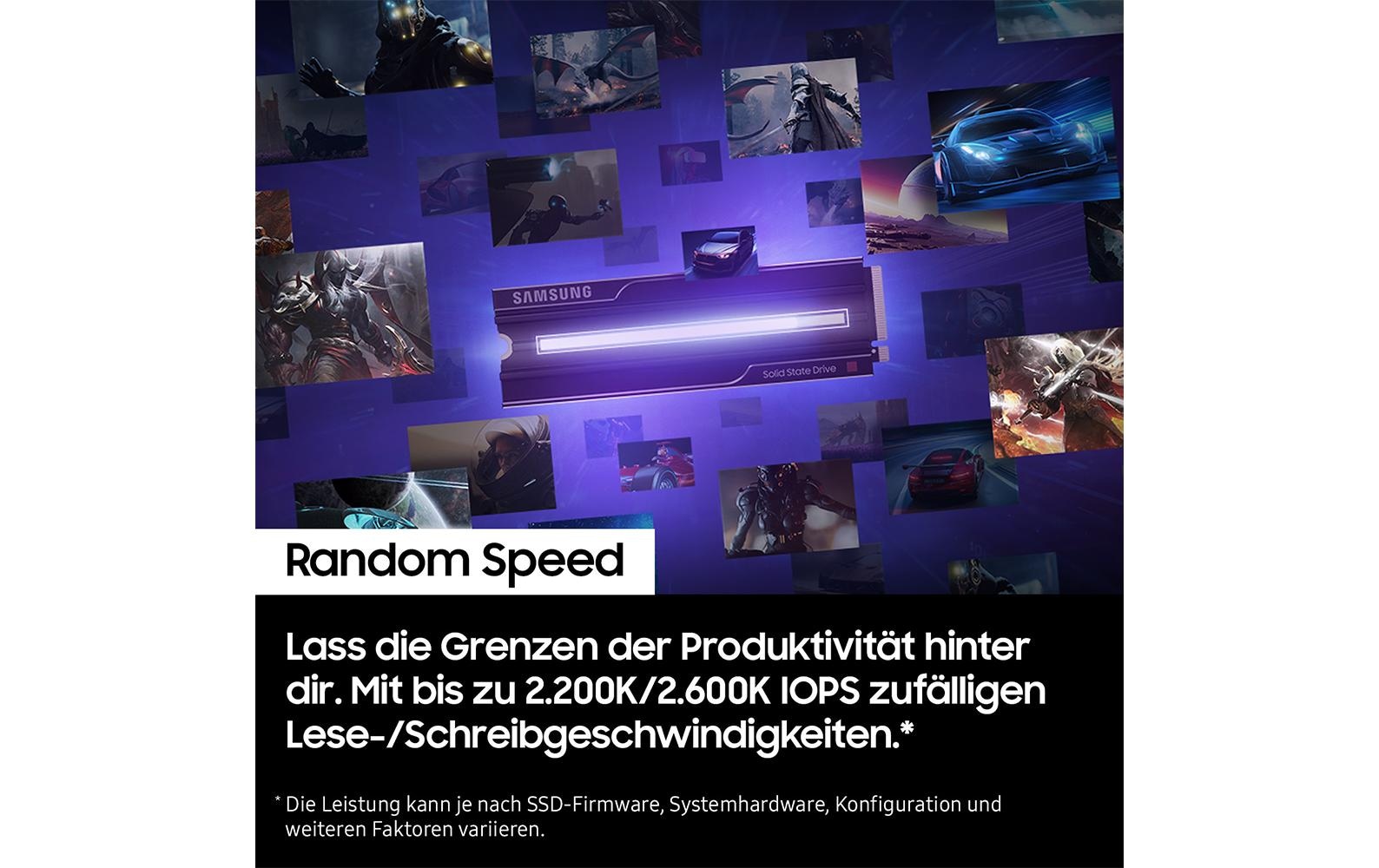 Samsung interne Gaming-SSD »9100 PRO Heatsink PCIe® 5.0 NVMe™ M.2« 1 TB Anschluss PCI Express 5.0