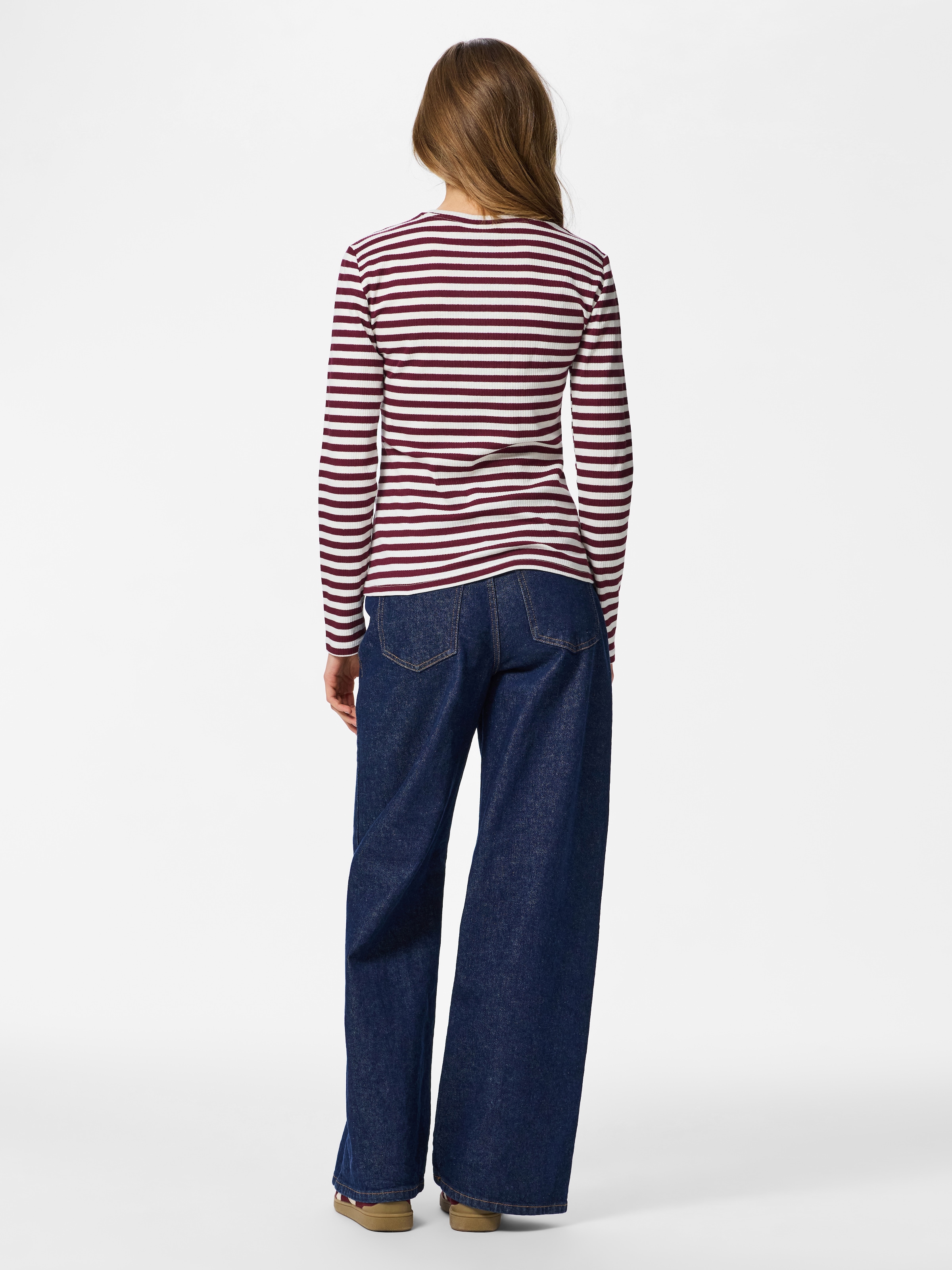 pieces T-shirt à manches longues »PCRUKA LS TOP NOOS BC« Mélange de coton, coupe slim