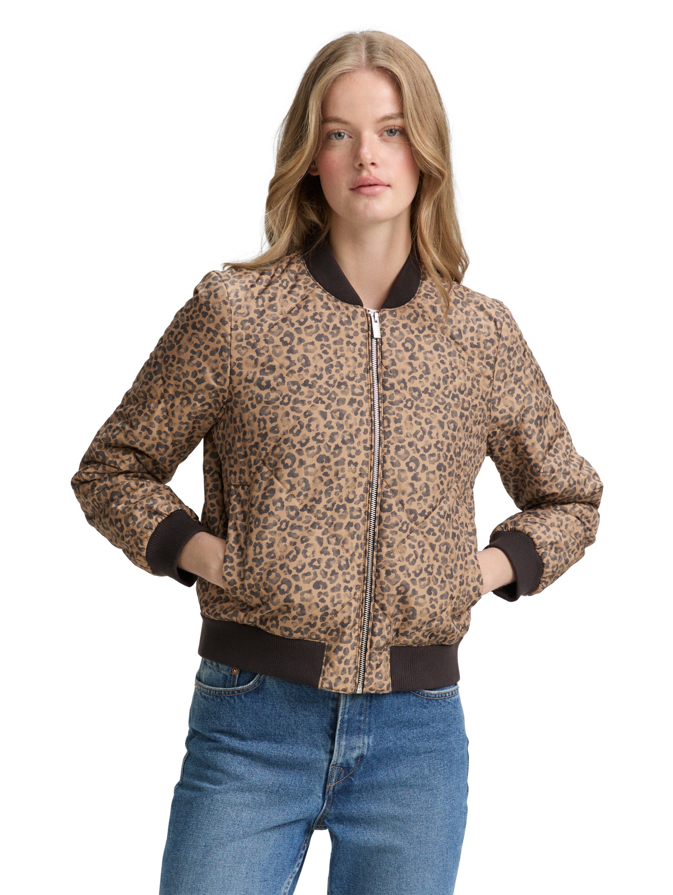 Image of TOM TAILOR Denim Bomberjacke ohne Kapuze mit Strukurmuster