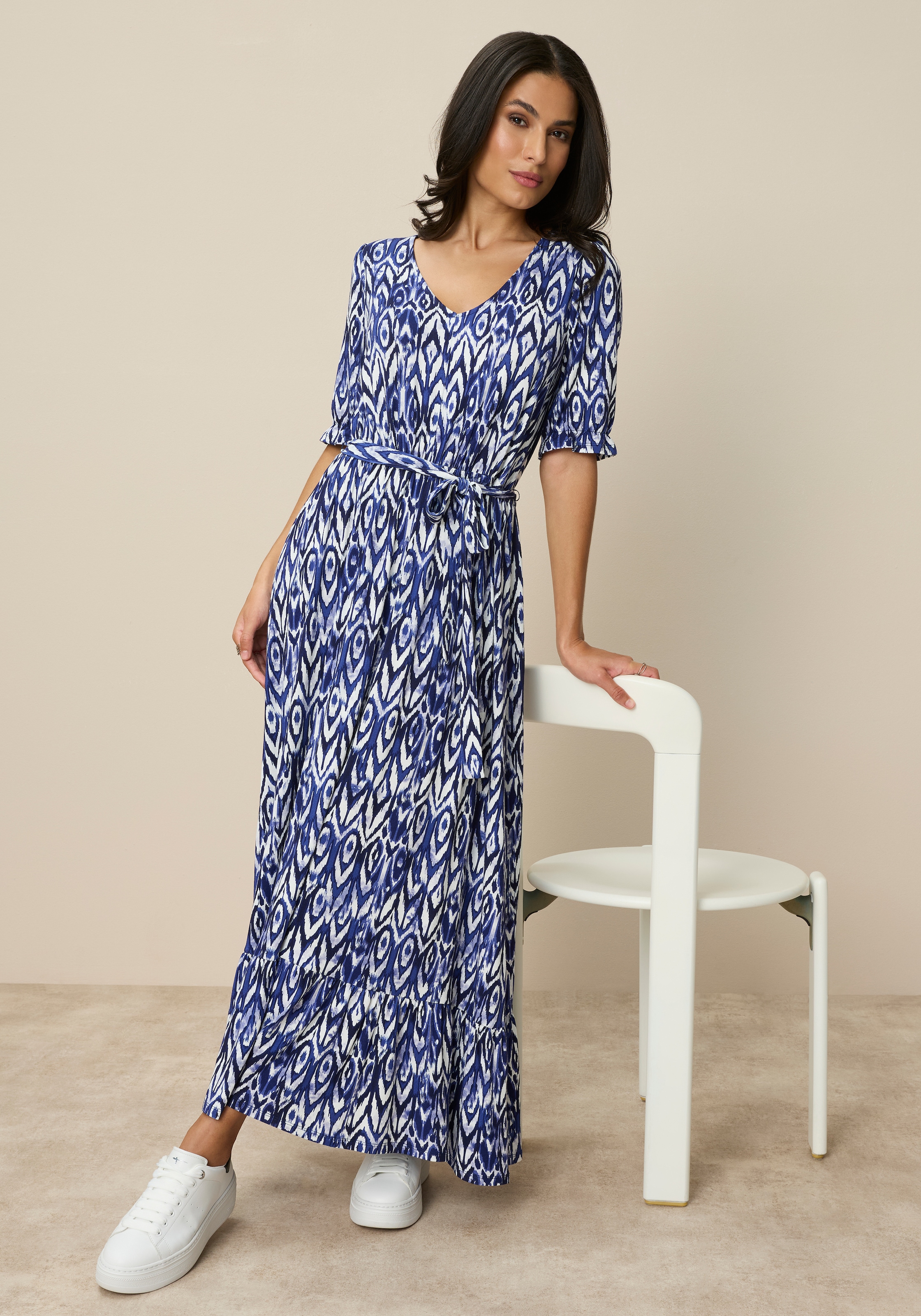 Tamaris Robe en jersey avec manches fantaisie, coupe cintrée