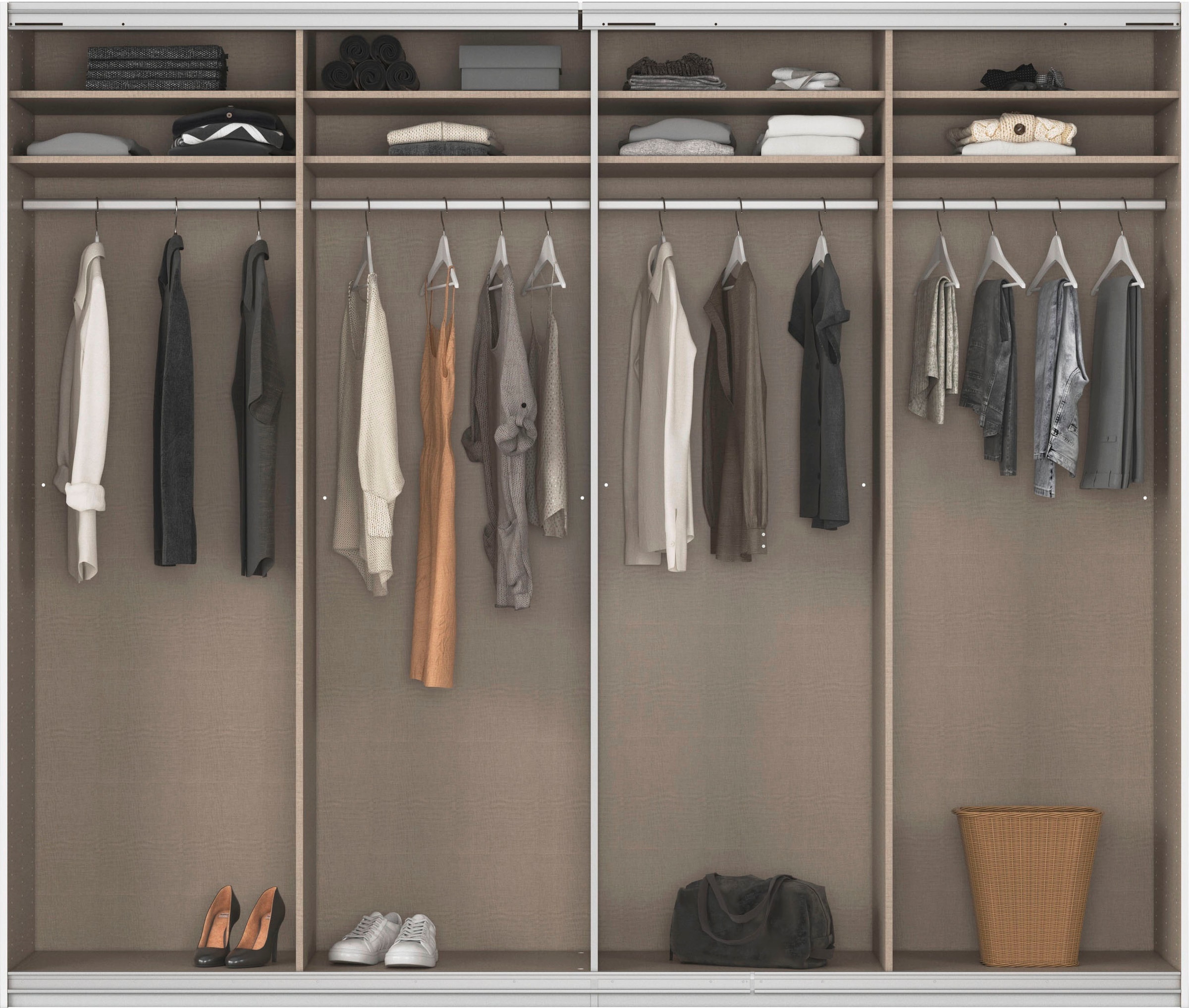 rauch Schwebetürenschrank »Kleiderschrank Schrank Garderobe Wäscheschrank Ankleide SYNCRONO« Breiten 271/316/361 cm Höhen 211/230 cm,  mit Synchronöffnung