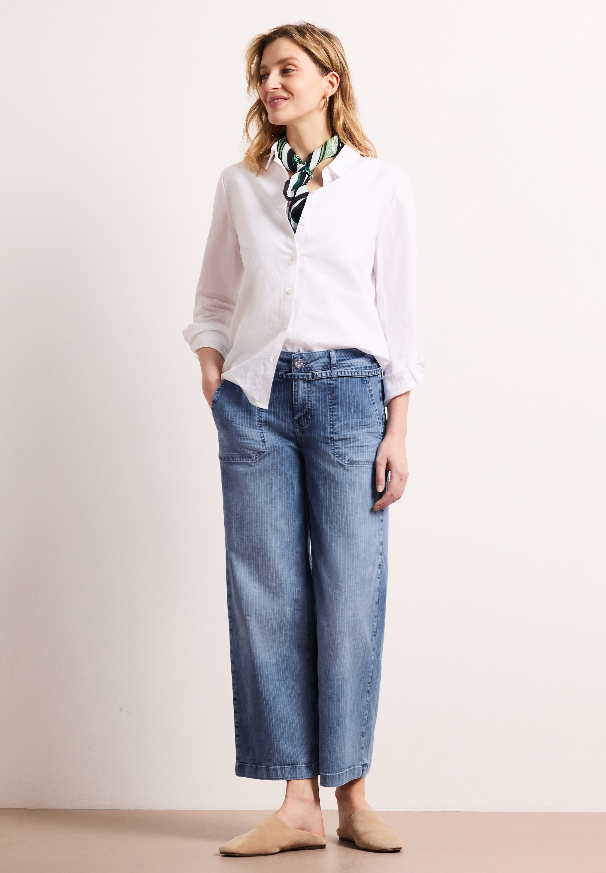 STREET ONE Jeans large »Style Emee« avec motif à rayures