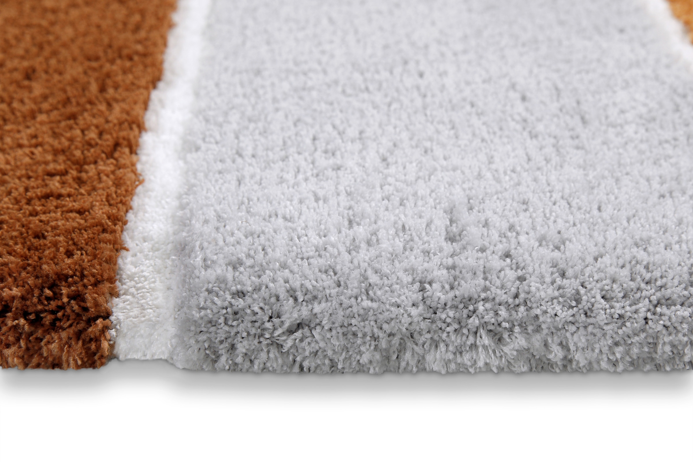 Homie Living Badematte »Rio Marina« Höhe 30 mm rutschhemmend beschichtet fussbodenheizungsgeeignet | schnell trocknend flauschiger Badteppich, modern gestreift, waschbar, Badezimmerteppich