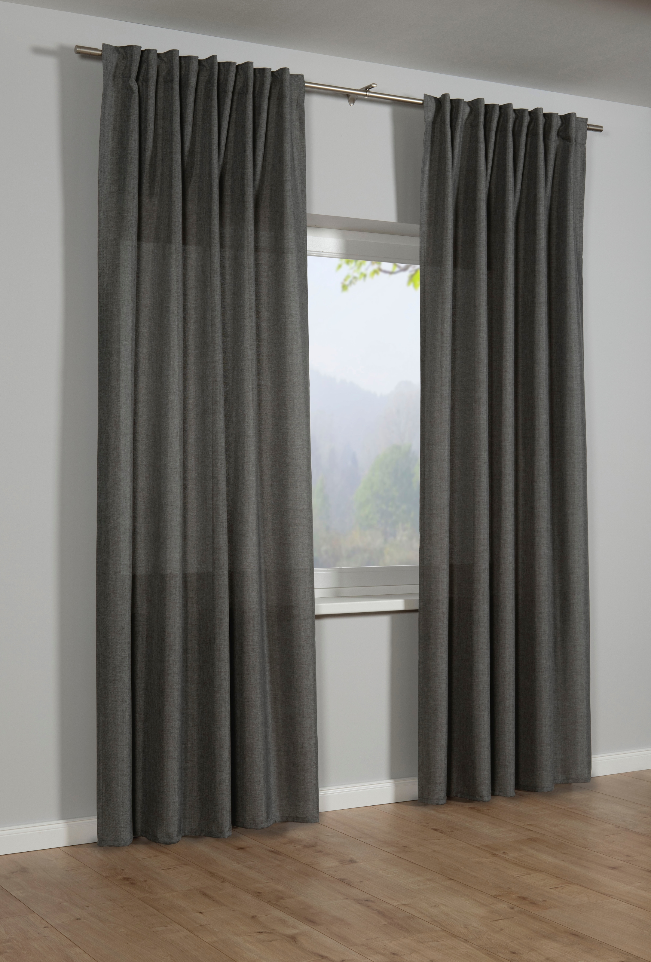 Image of Sehlbach Gardine "Schal Strukturdeko" Schlaufen 1 Stk. tlg. mit Gardinenband und verdeckten Schlaufen