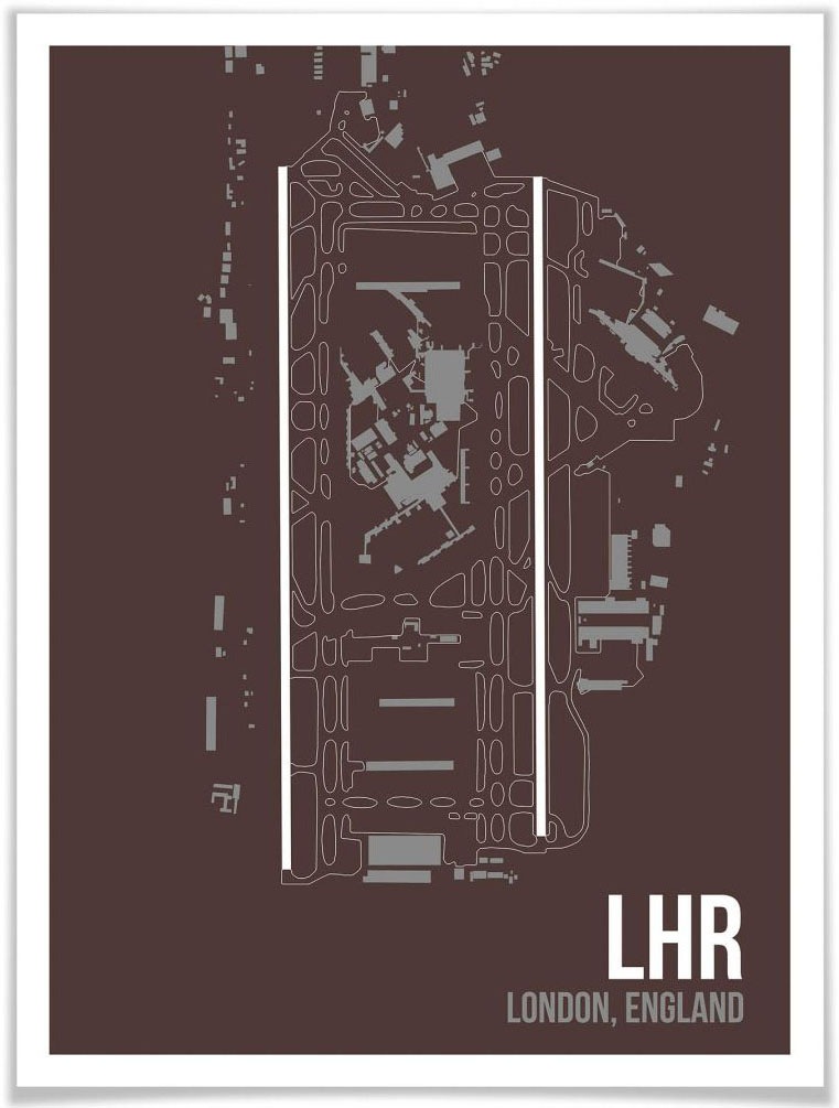 Image of Wall-Art Poster »Wandbild LHR Grundriss London«, Grundriss, (1 St.), Poster, Wandbild, Bild, Wandposter bei Ackermann Versand Schweiz