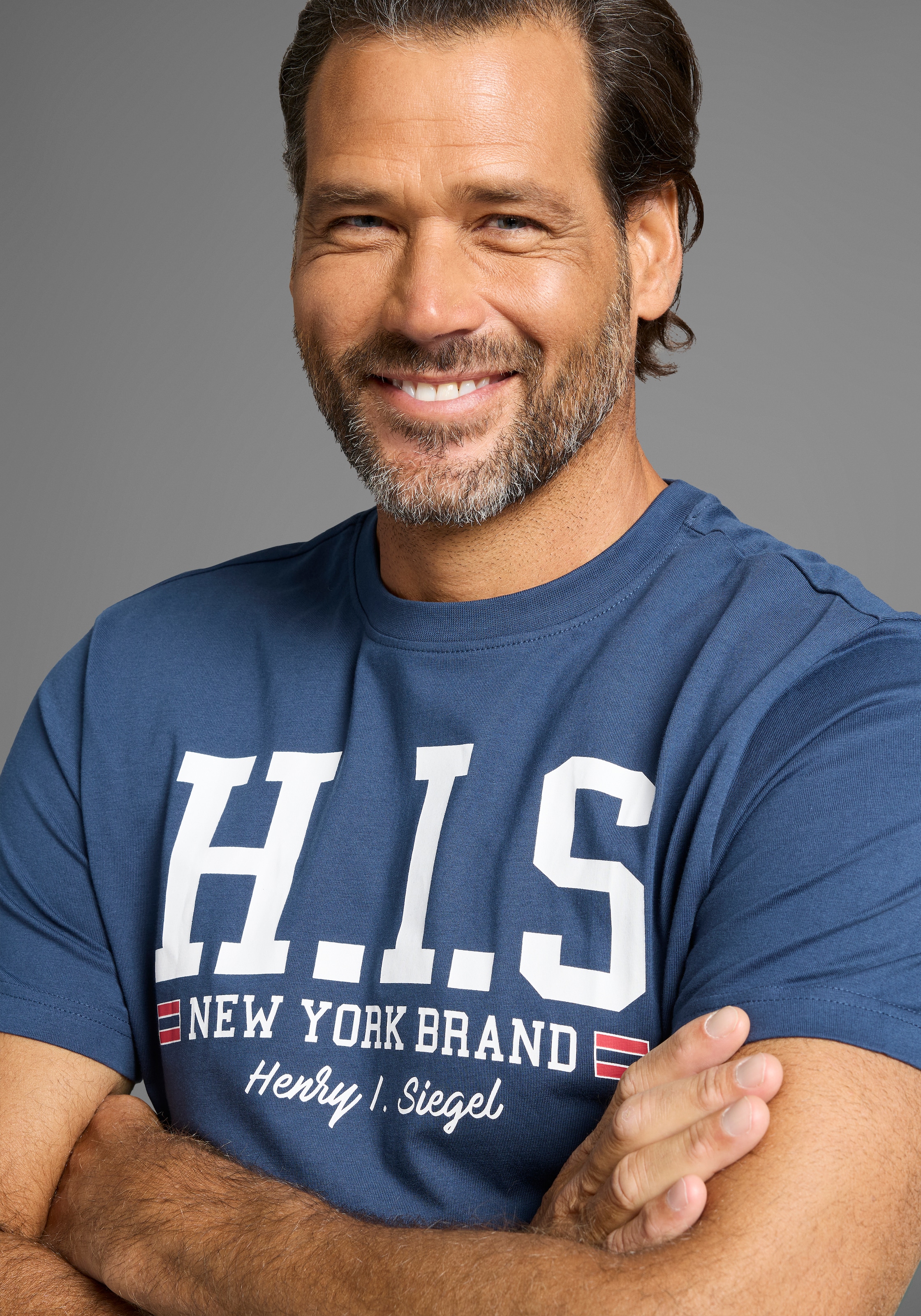 Image of H.I.S T-Shirt mit trendigem Markenlogo im Collage-Look