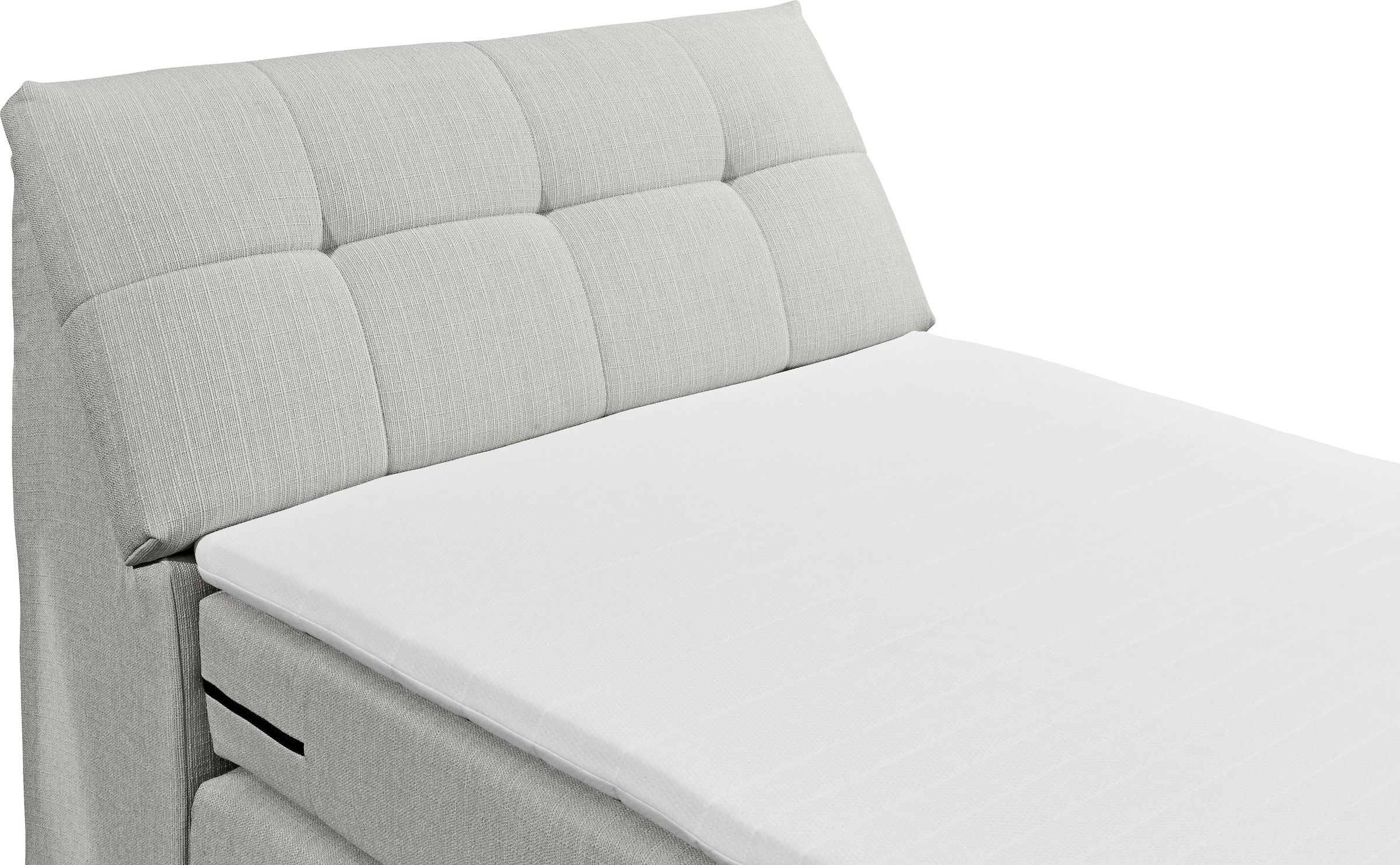 ED EXCITING DESIGN Lit boxspring »Carpino wahlweise in den Breiten 120cm oder 180cm erhältlich« inkl. Motor, Stauraum im Kopfteil und Topper