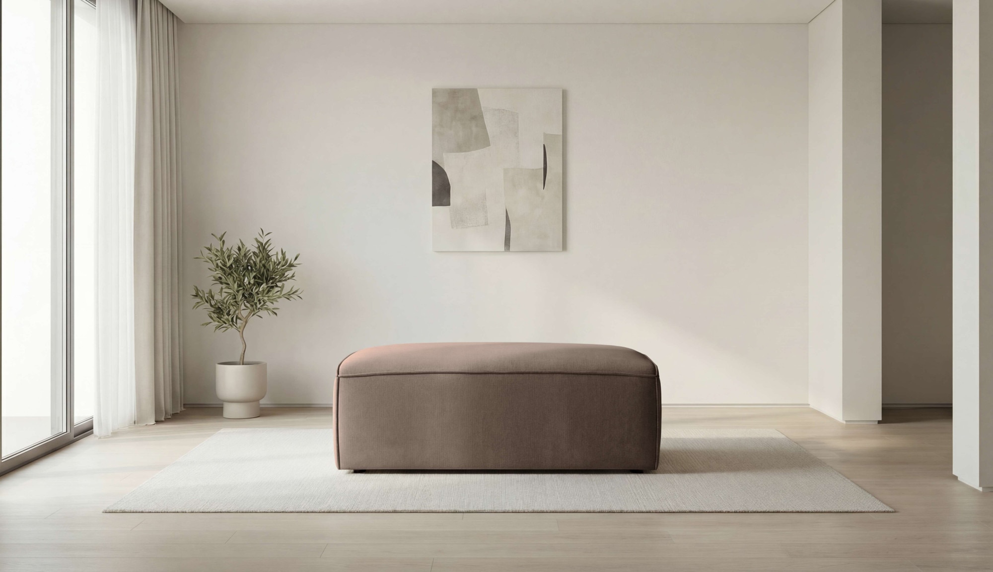 GOODproduct Polsterhocker »Mittell, Chenille« 102x61 cm, bodentief