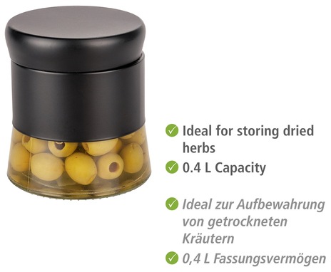 WENKO Vorratsdose »Boga«, (Set, 2 tlg.), Glas kombiniert mit Edelstahl