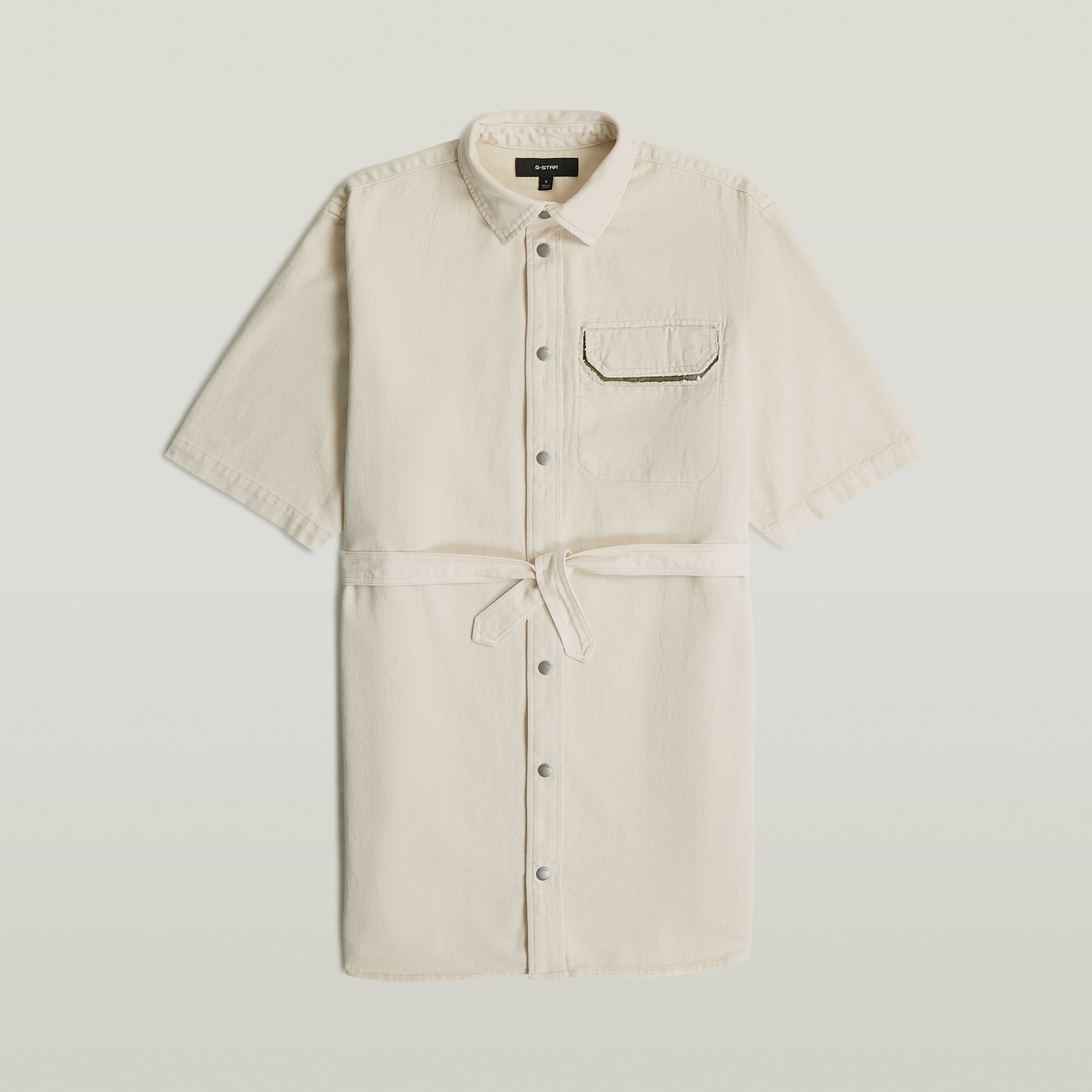 G-STAR Hemdblusenkleid »Belted Army Shirt Dress Short Sleeve Wmn« Brusttasche mit Bindegürtel für eine taillierte Passform
