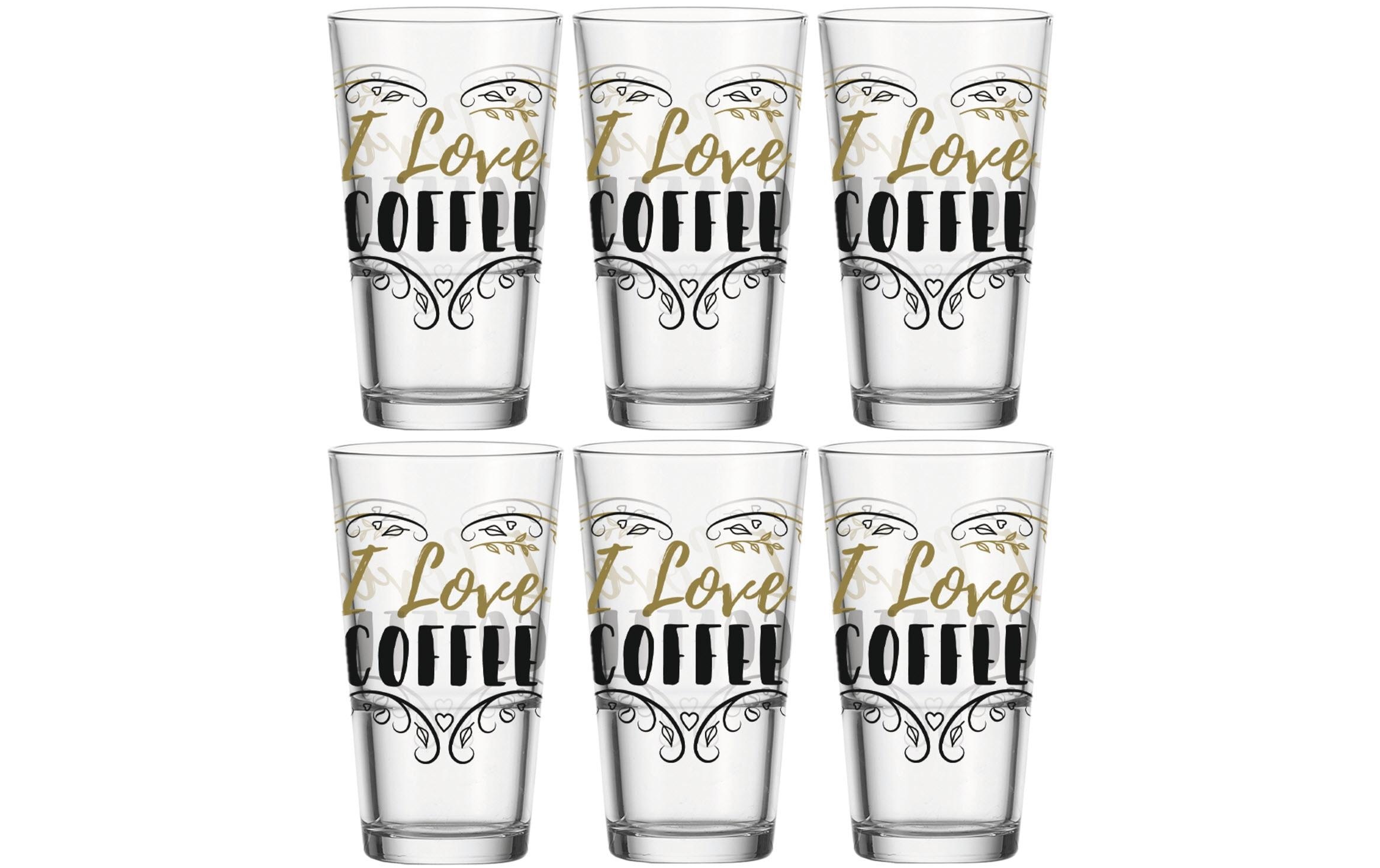 Image of montana-Glas Latte-Macchiato-Glas "I Love Coffee 330 ml, 6 Stück"