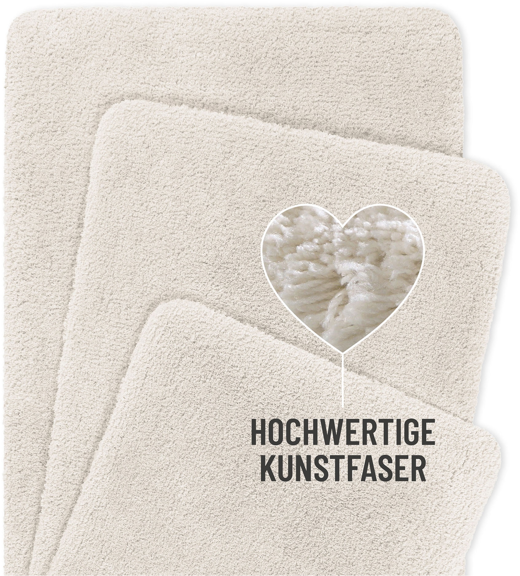 Homie Living »Porto Azzurro« Höhe 30 mm revêtement antidérapant Séchage rapide | compatible chauffage au sol Tapis de bain uni, rectangulaire & rond, lavable, tapis de salle de bain