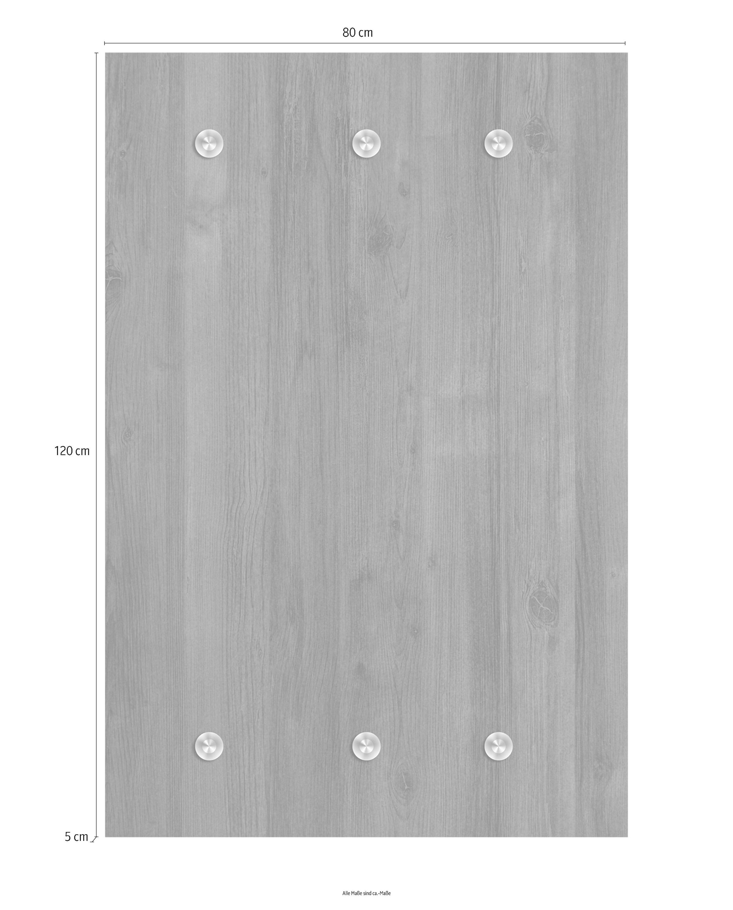 queence Barre de penderie »Holzoptik« mit 6 Haken, 80 x 120 cm