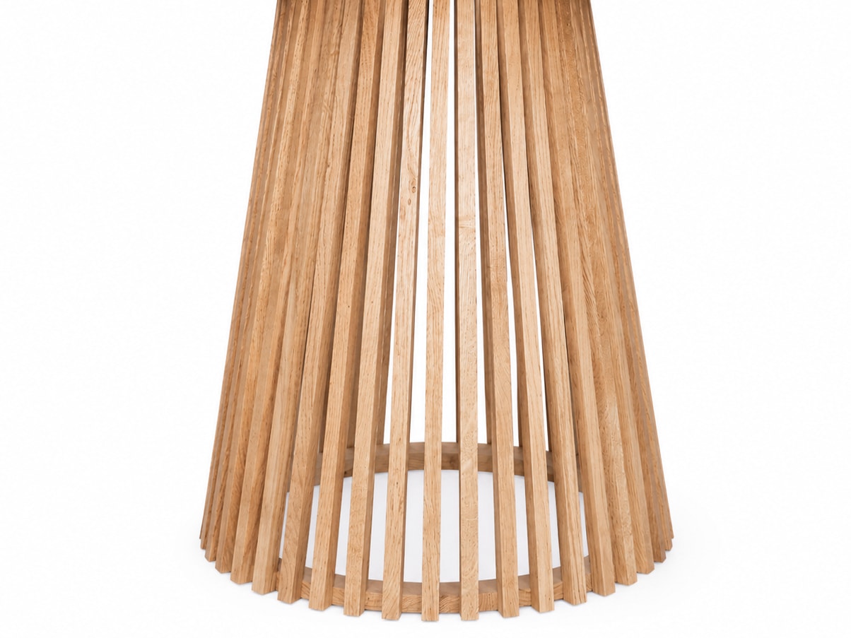 GOODproduct Esstisch »»TIVOLI« Speisetisch, Küchentisch, Wohntisch, Esszimmertisch« Wildeiche Natur/Smoke, abgerundet, Doppel-Konus-Lamellenfuss