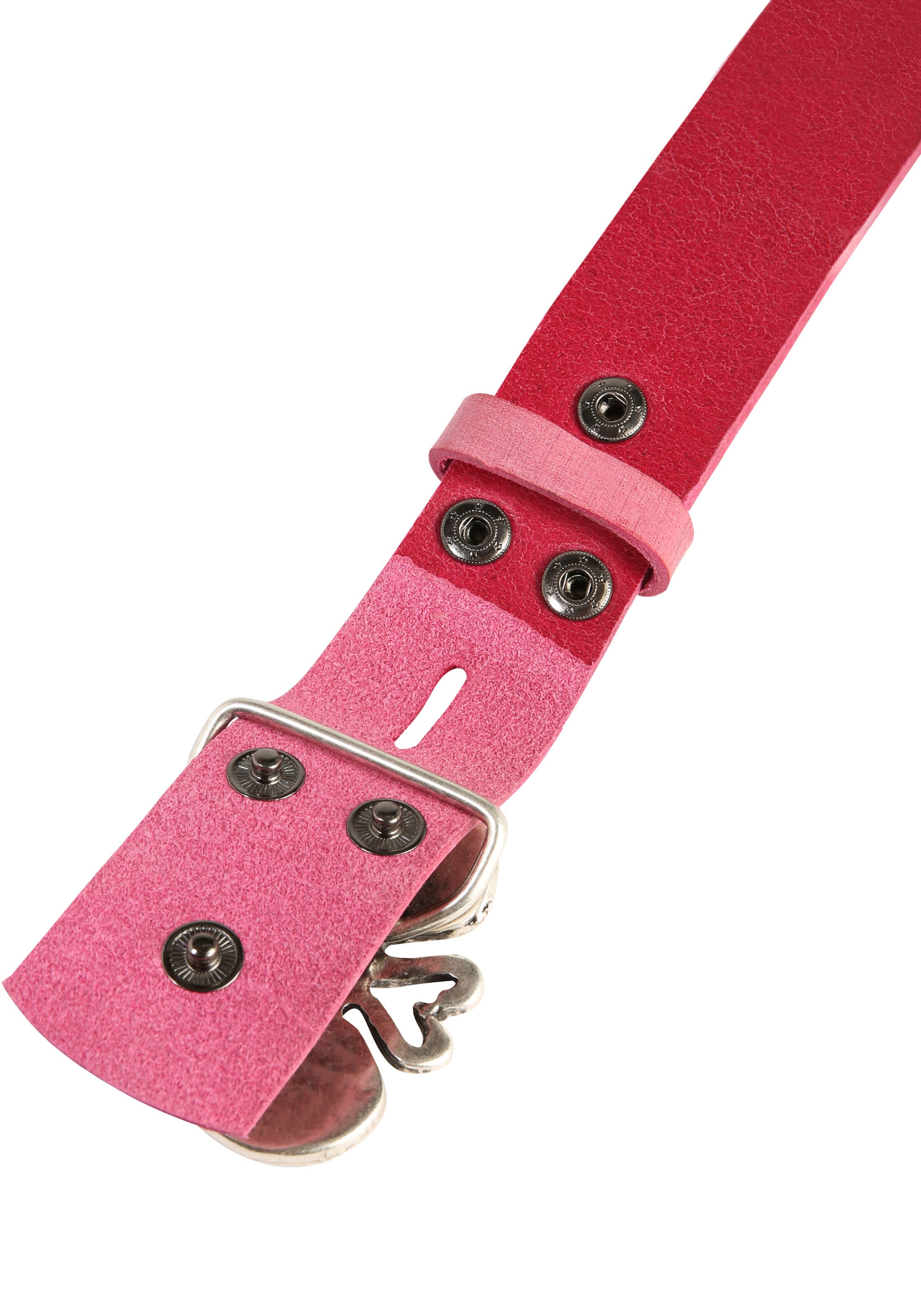 Rettungsring Gürtel Ledergürtel Schliesse »Flamingoherz Geschlosen Silber mit Swarowski-Kristall«