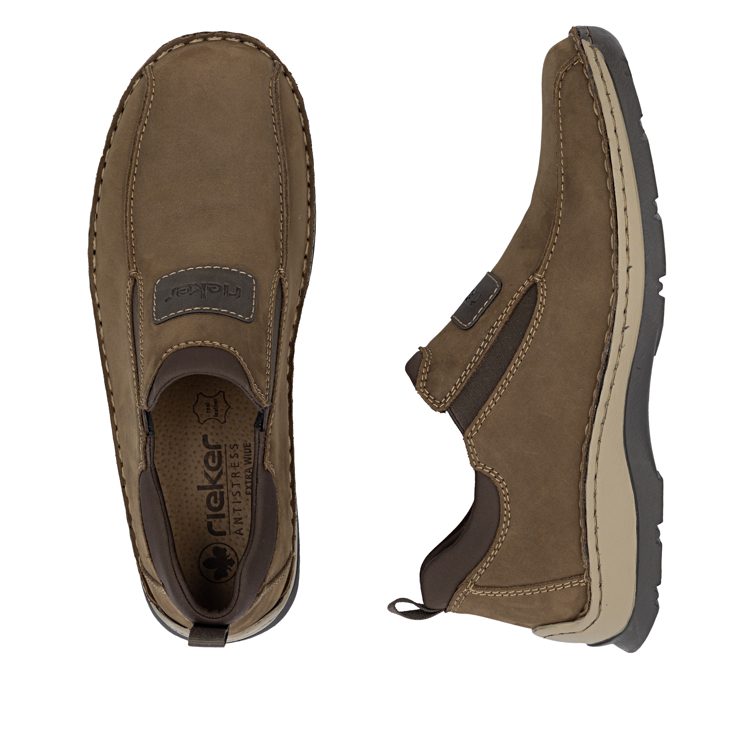 Rieker Baskets slip-on  mocassin, chaussure à enfiler, chaussure basse, chaussure de loisirs avec empiècements stretch