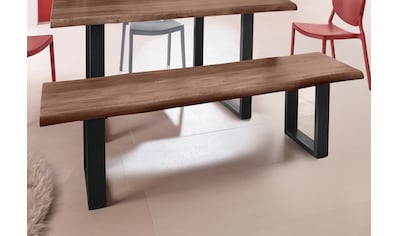 Sitzbank »Selina«, mit schönem Metallgestell und folierte Holzoptik auf der Sitzfläche