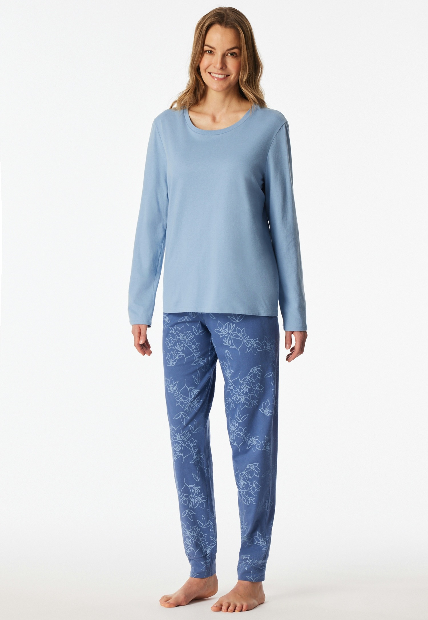 uncover by SCHIESSER Schlafanzug »Uncover Nightwear« 2 tlg. Baumwolle, Single Jersey-Qulität, langärmelig, bequem, atmungsaktiv