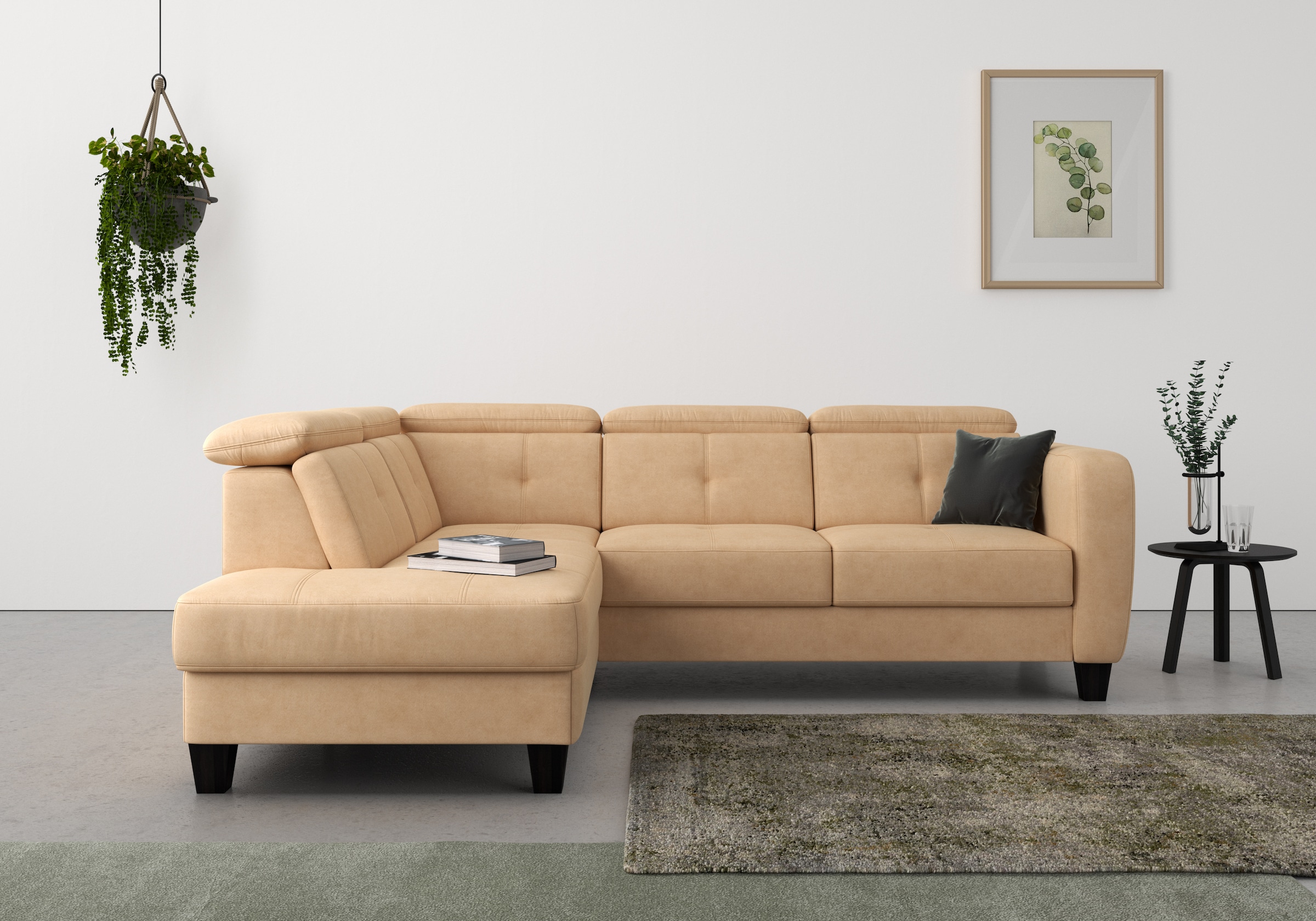 sit&more Canapé d'angle »Belluci L-Form« inklusive Federkern, wahlweise mit Bettfunktion und Bettkasten
