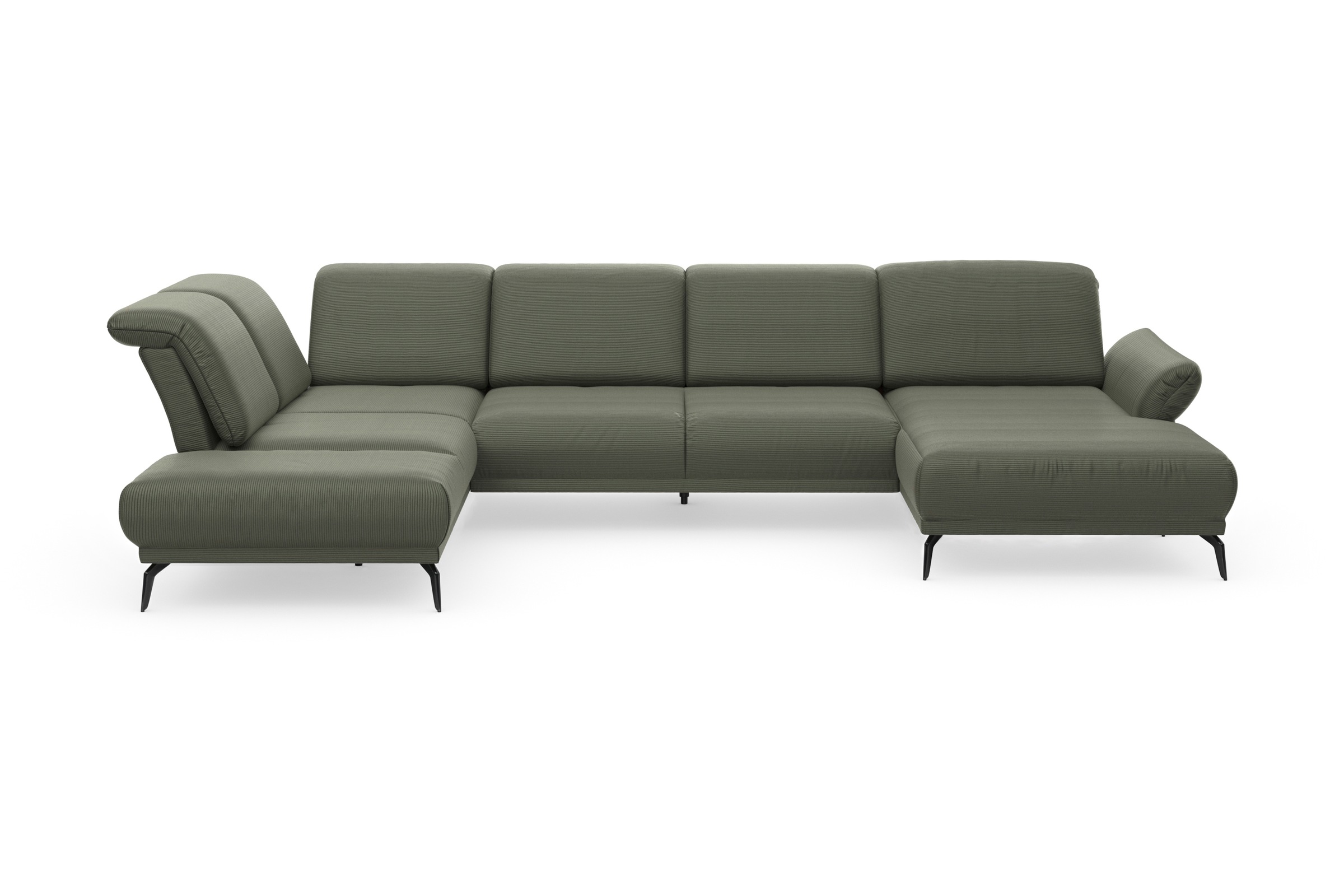 INOSIGN Wohnlandschaft »Coco U-Form«, Sitztiefen-, Arm- und Kopfteilverstellung, Cord-Bezug, Fusshöhe 15 cm